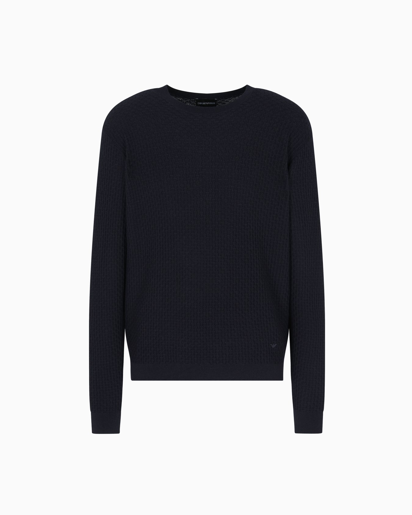 Virgin wool jumper with embossed jacquard pattern Slide 0