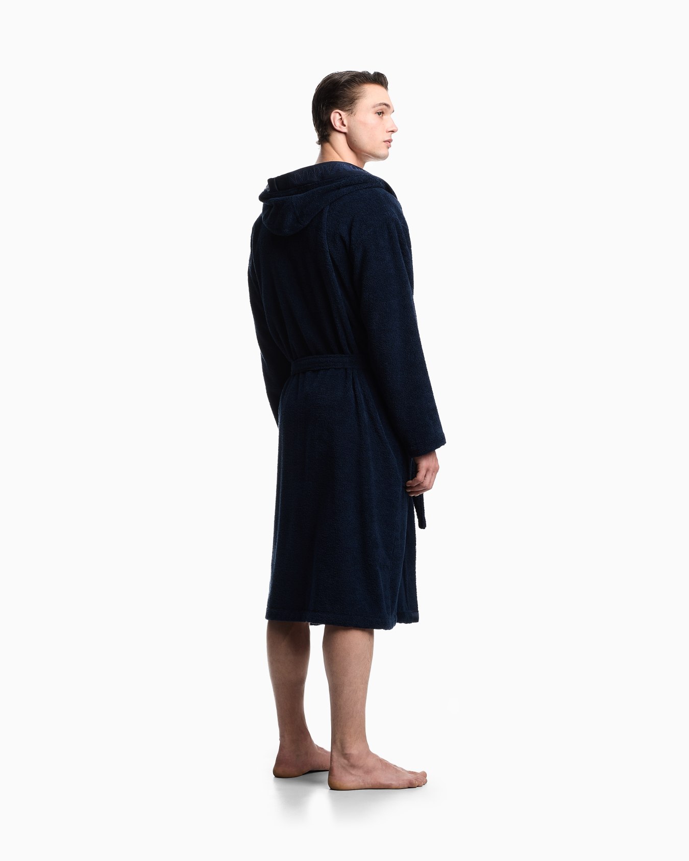 Terrycloth bathrobe with logo trim Slide 2