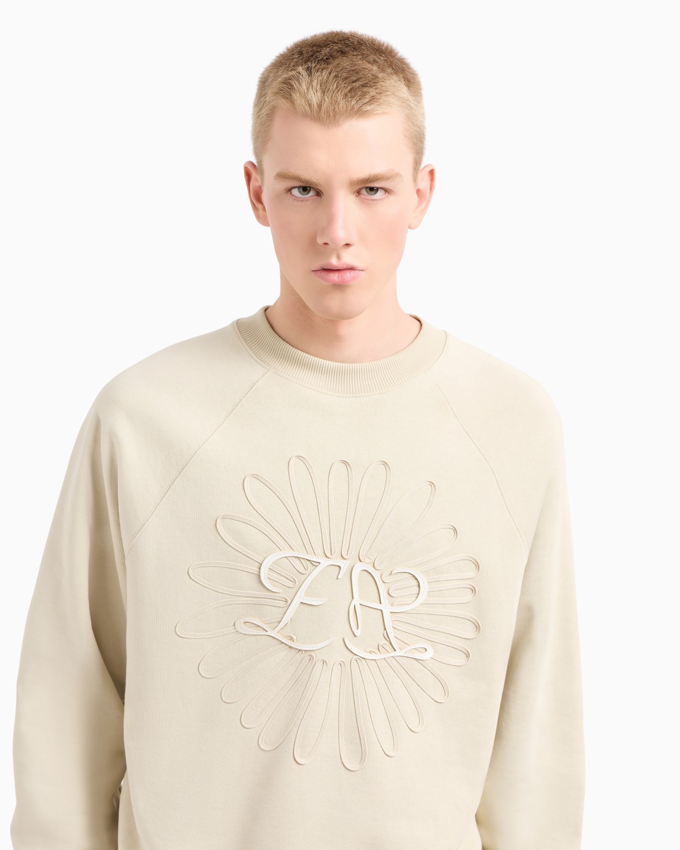 Felpa in jersey con logo e ricamo fiore ASV Slide 4