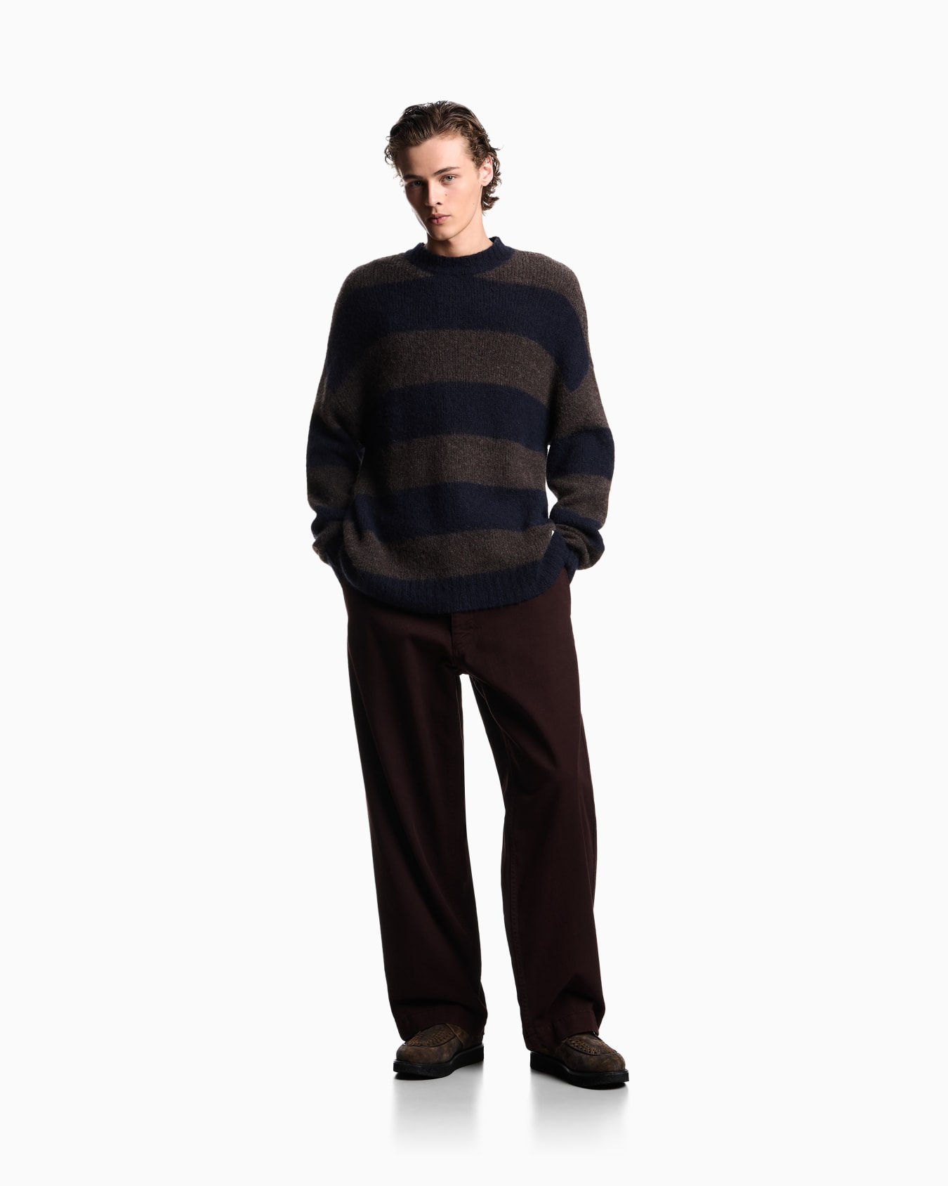 New York Capsule Collection striped alpaca-blend oversized jumper Slide 1