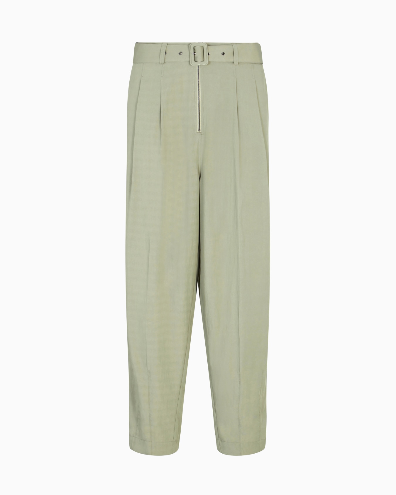 Pantaloni con pinces e cintura in nylon viscosa Slide 0