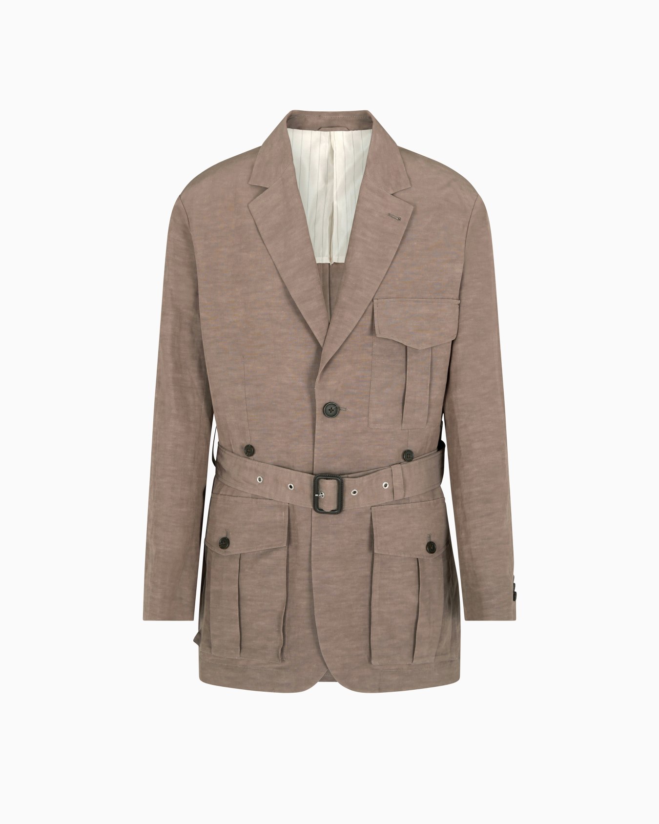 Veste saharienne en mélange de lin Diapositive 0