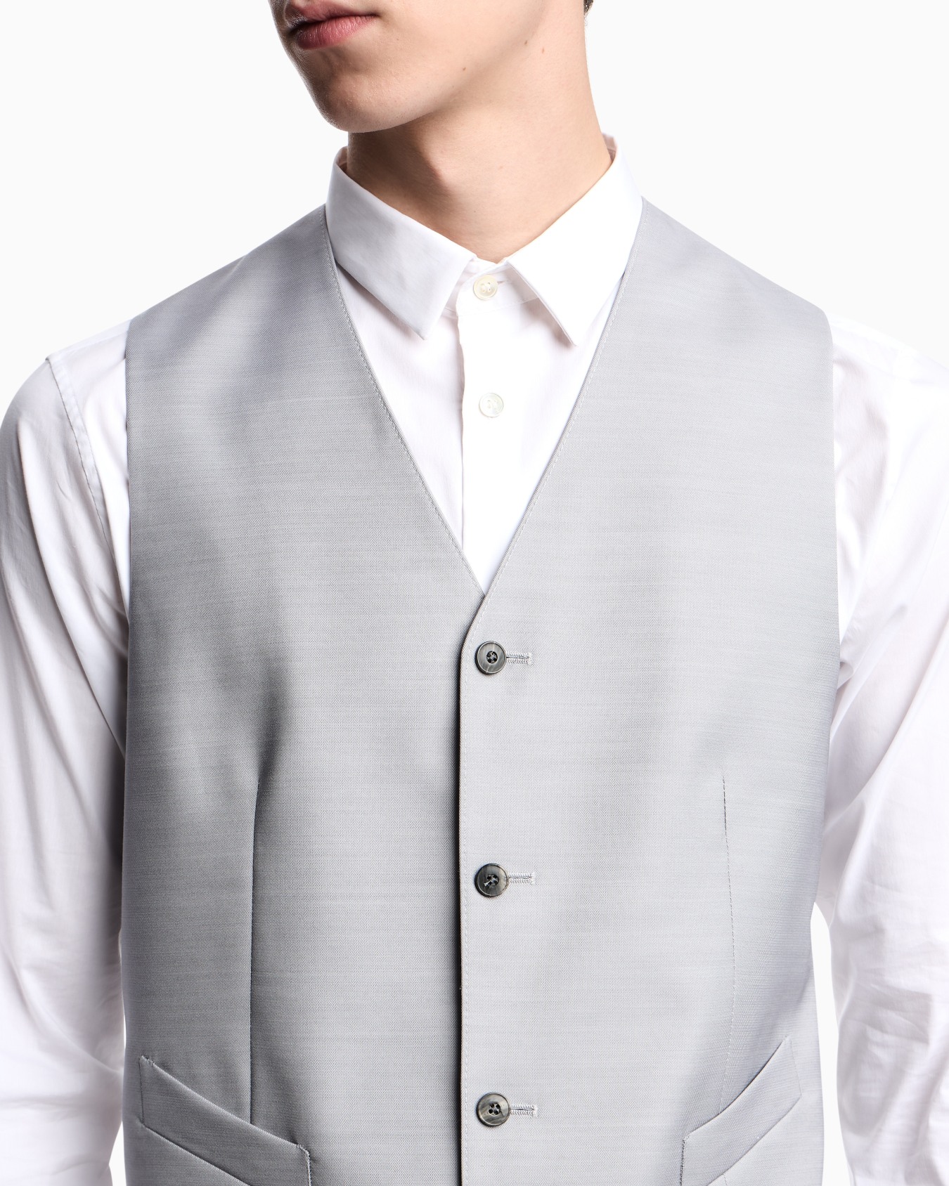 Single-breasted waistcoat in technical wool Slide 4