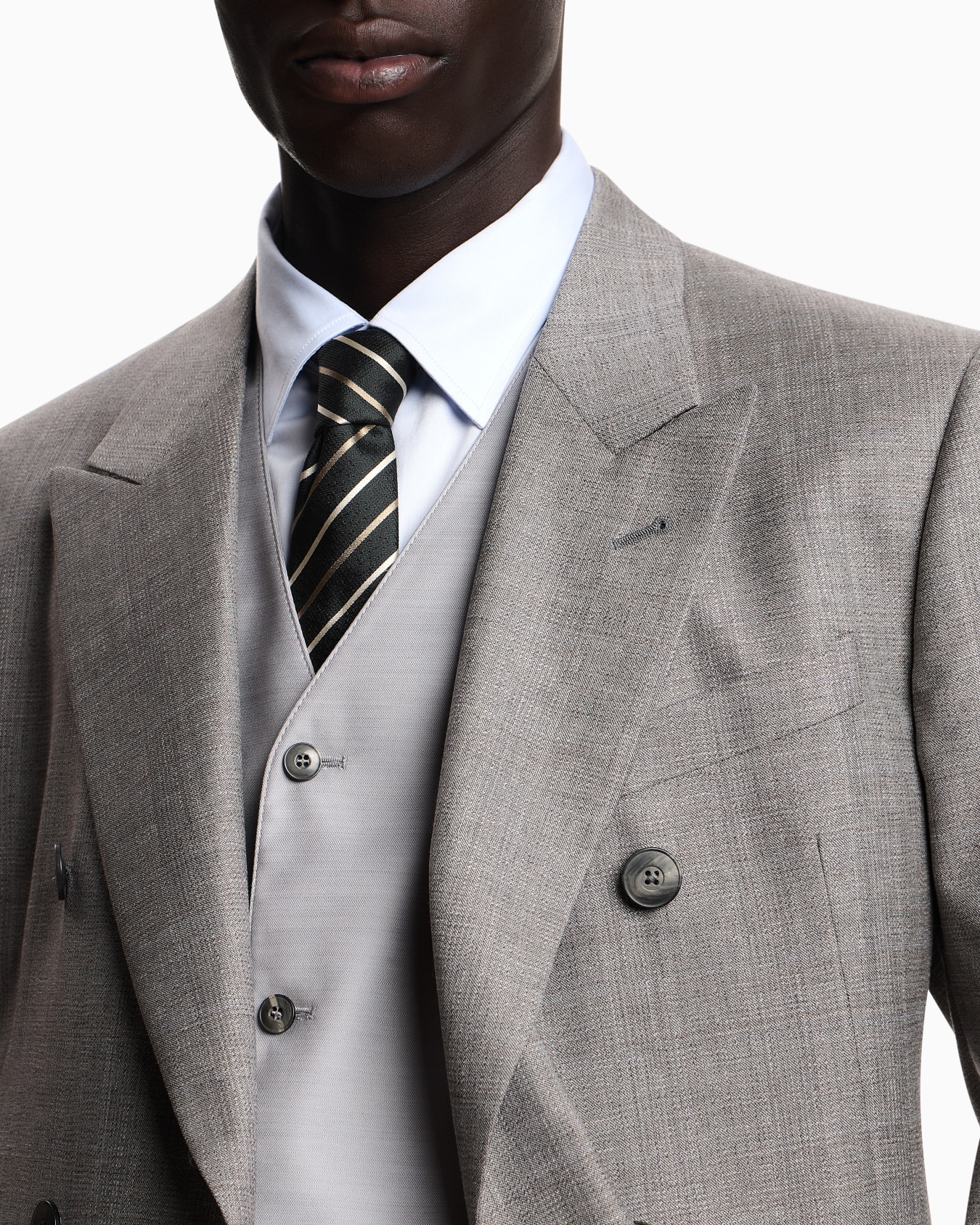 Chaleco de abotonadura sencilla de lana técnica Diapositiva 4