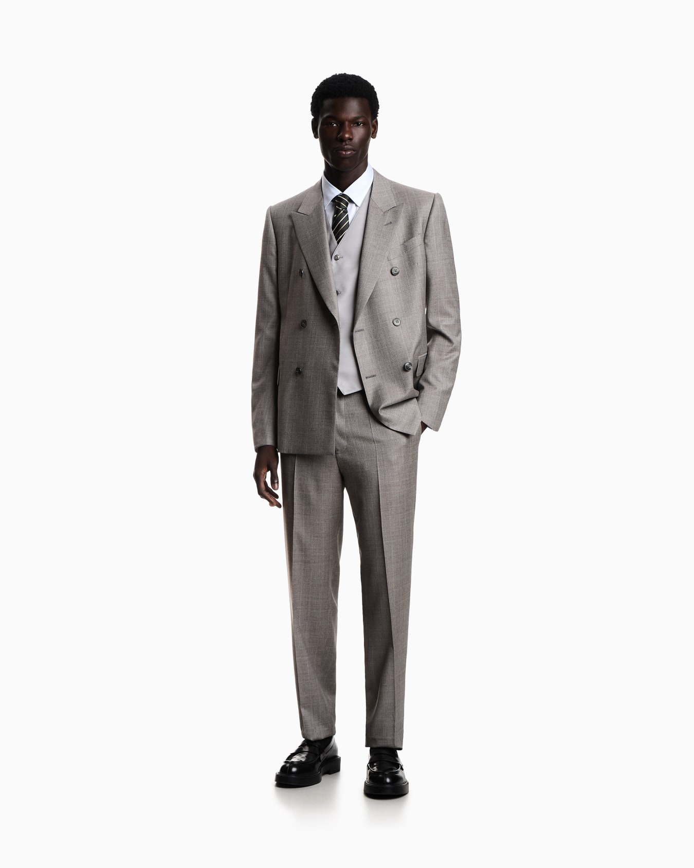 Chaleco de abotonadura sencilla de lana técnica Diapositiva 1