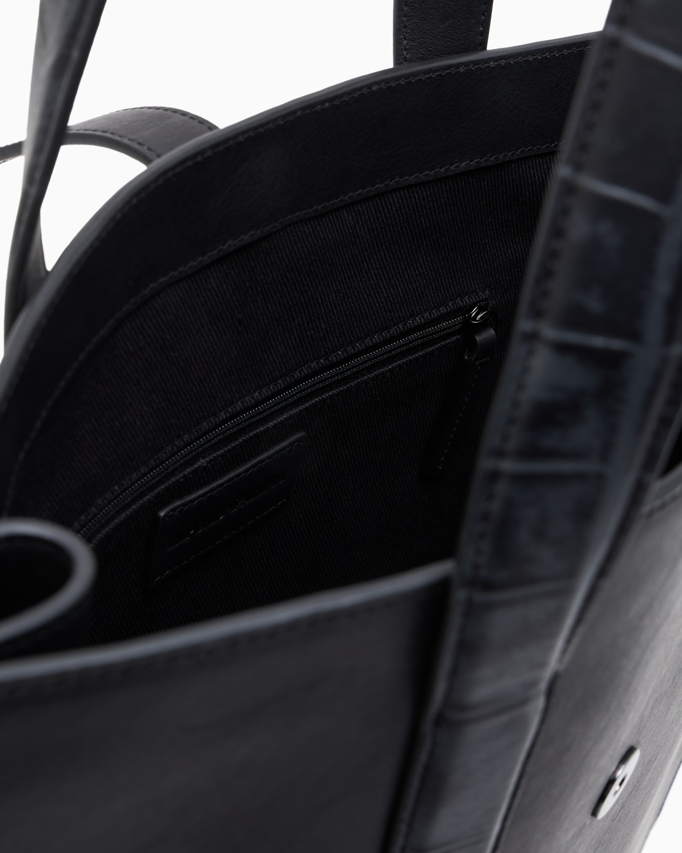 Sac cabas en cuir avec détails à imprimé crocodile Diapositive 2