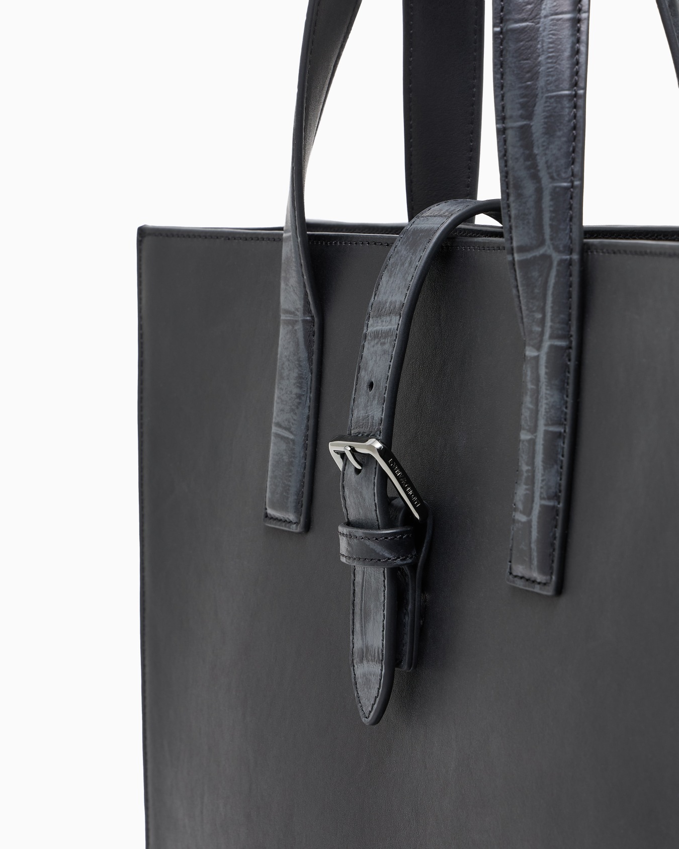 Sac cabas en cuir avec détails à imprimé crocodile Diapositive 3