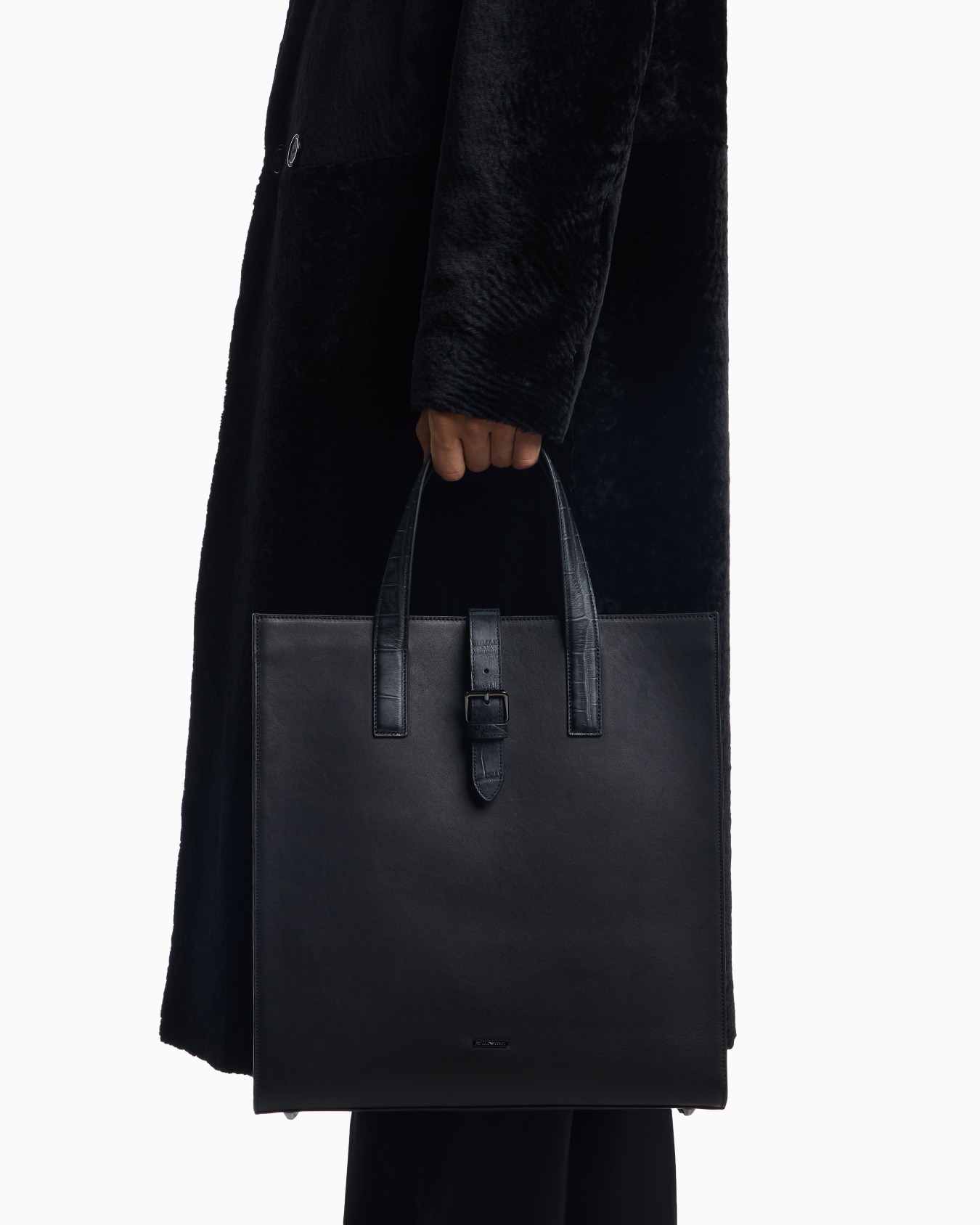Sac cabas en cuir avec détails à imprimé crocodile Diapositive 4