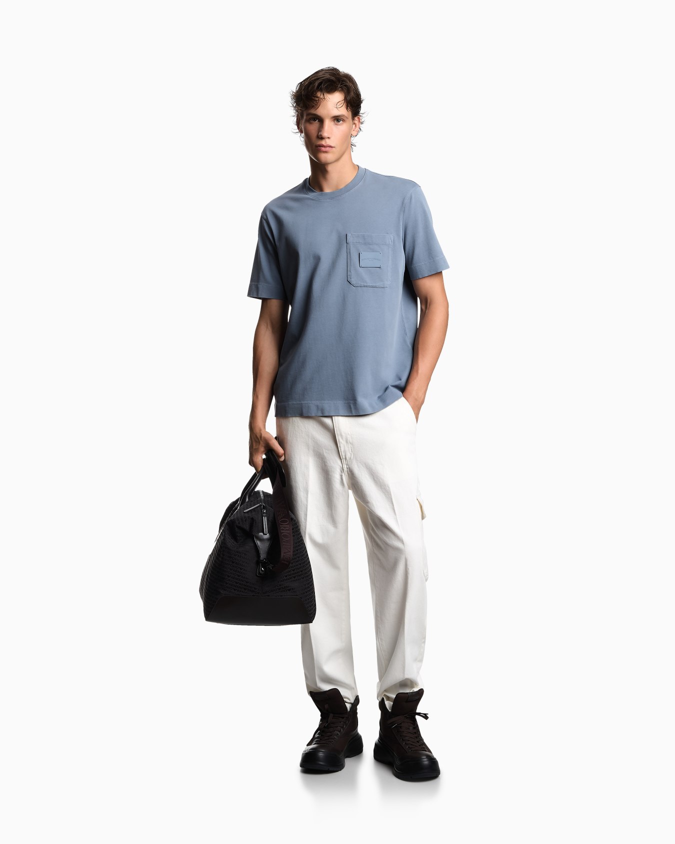 ASV jersey T-shirt with leather logo patch Slide 1