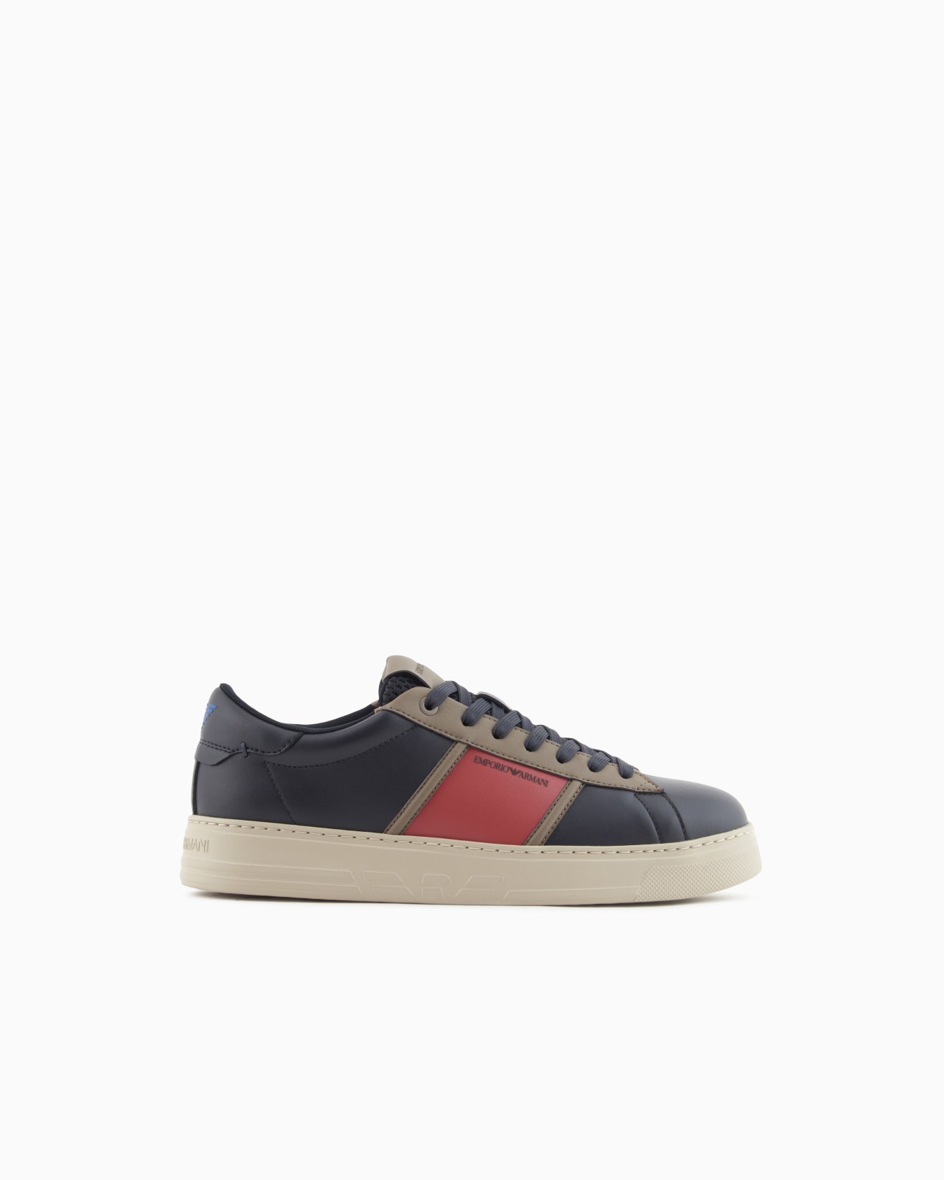 Leather sneakers with contrasting details Slide 0