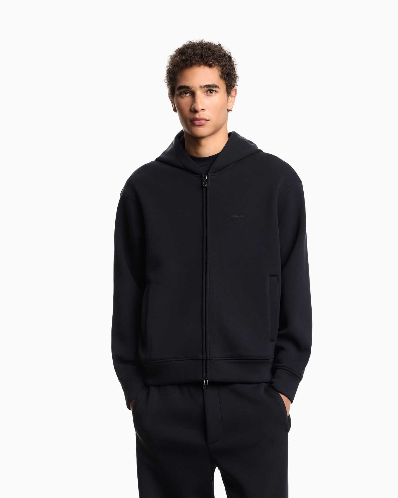 ASV Sweatshirt mit Reißverschluss und Kapuze, gefertigt aus einer Lyocell-Mischung aus gebondetem Jersey Folie 4