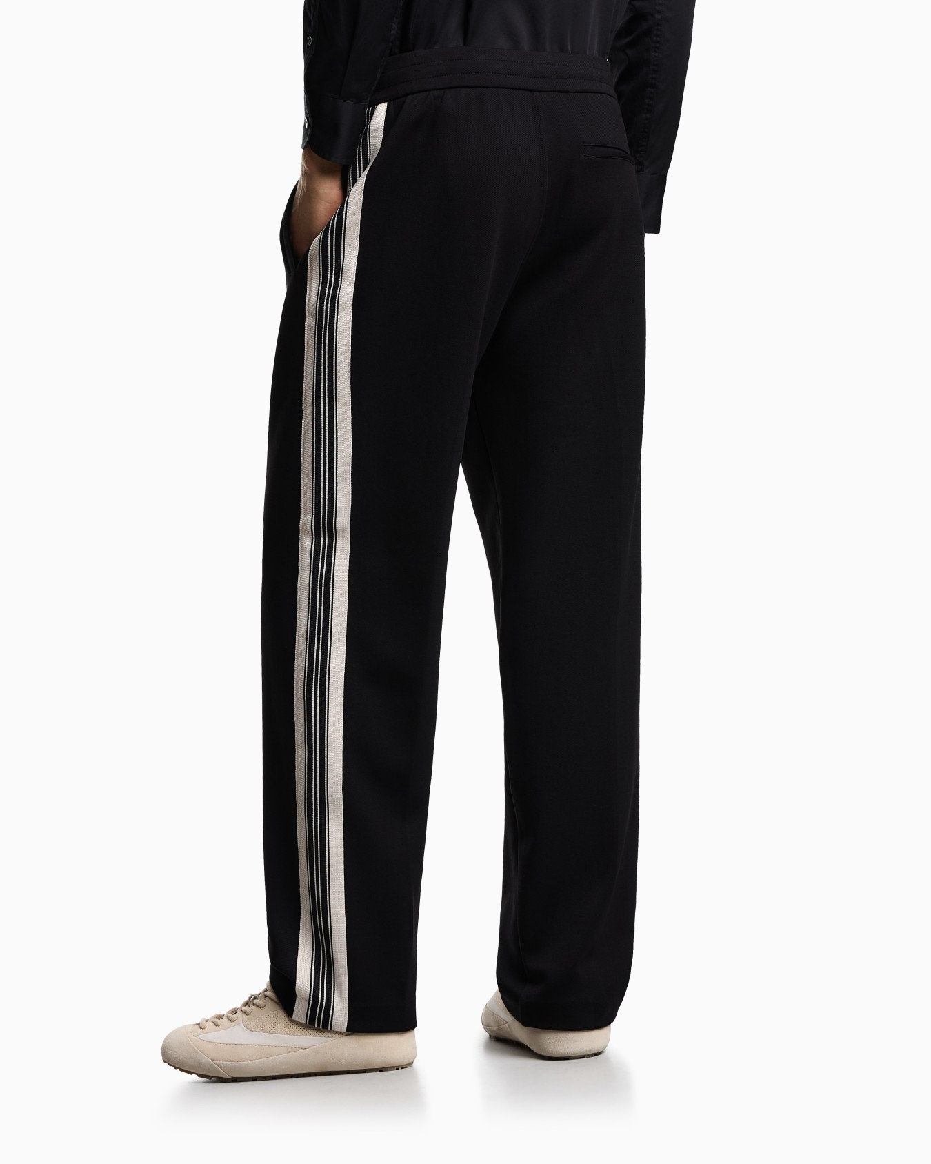 Pantalon en jersey à taille élastique avec bandes contrastées ASV Diapositive 3