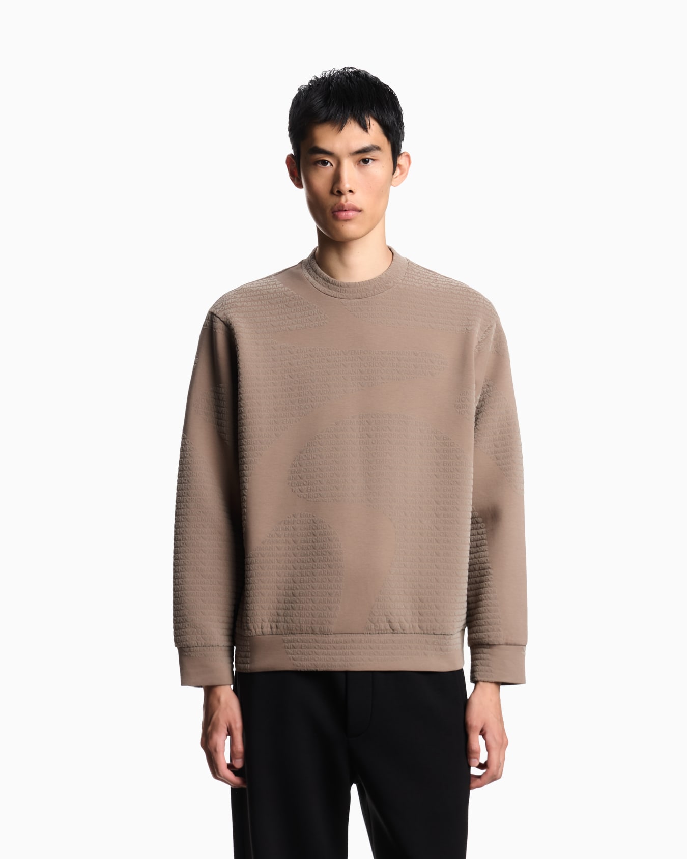 ASV Lyocell-blend jersey sweatshirt with all-over flocked logo Slide 3
