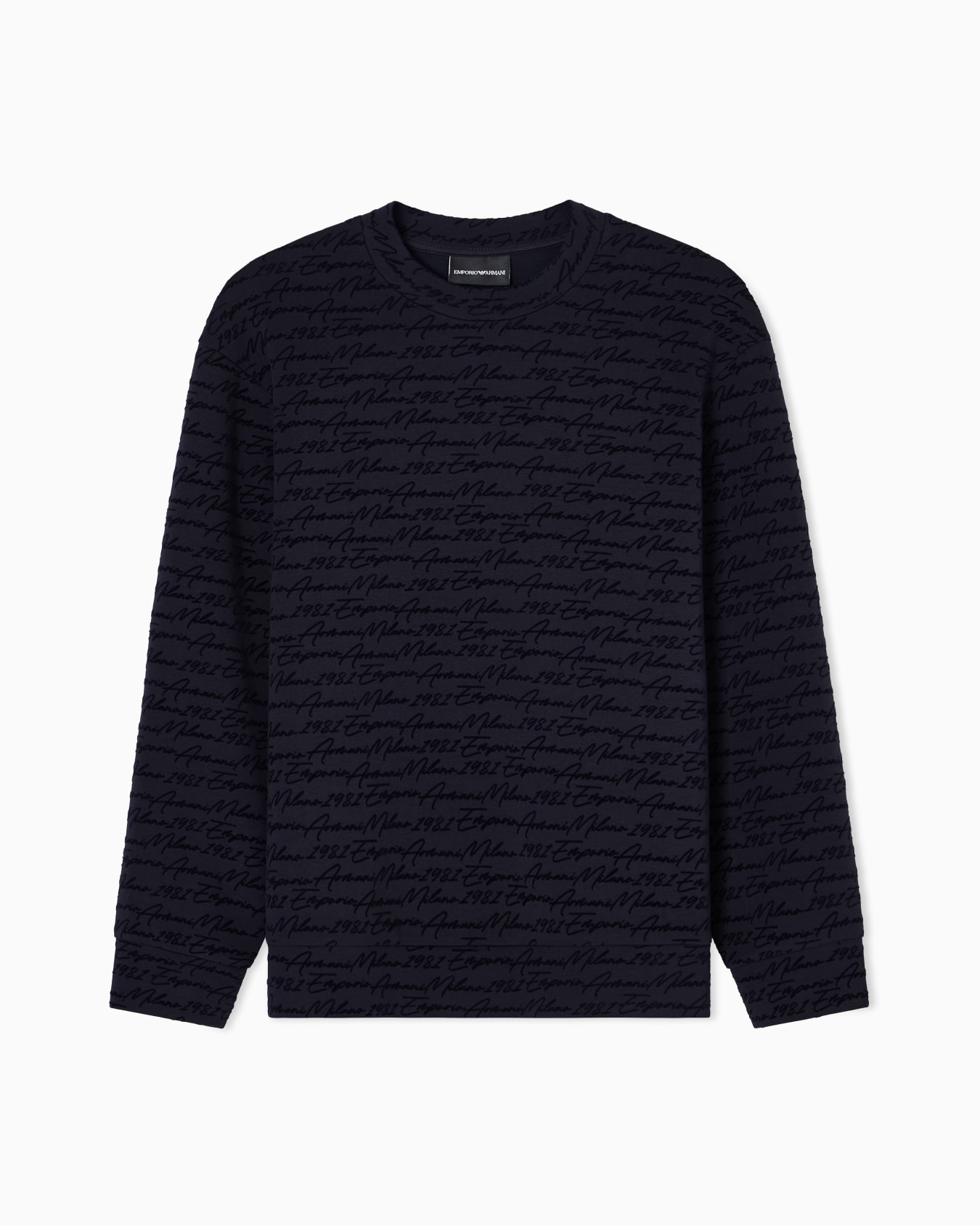 ASV Lyocell-blend jersey sweatshirt with all-over flocked logo Slide 0