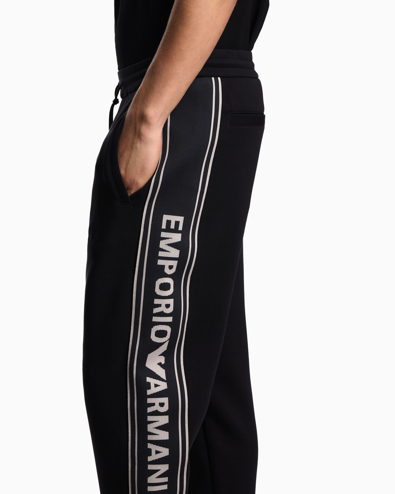 Pantalones de chándal de punto doble con banda con logotipo ASV Diapositiva 5