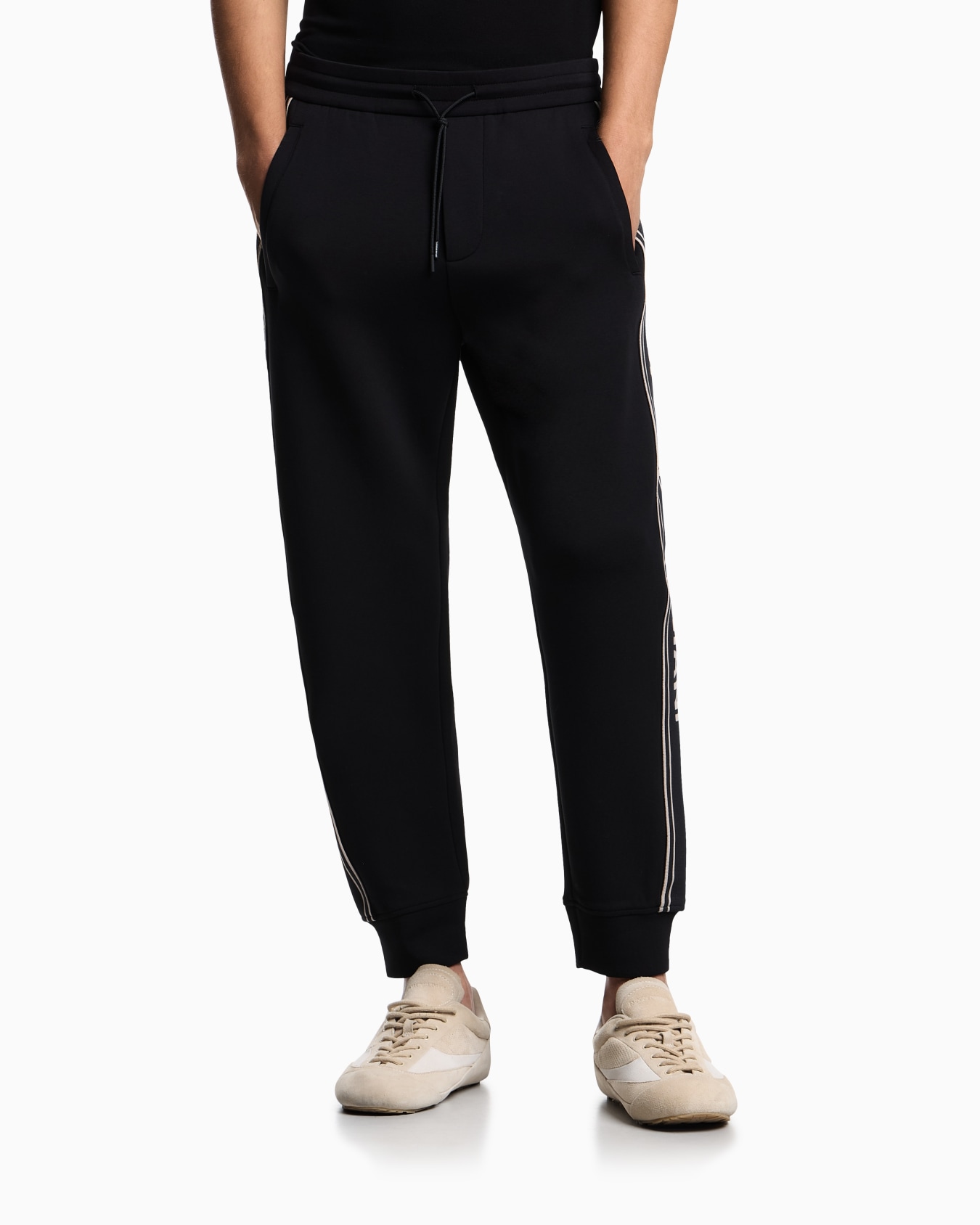 Pantalones de chándal de punto doble con banda con logotipo ASV Diapositiva 4