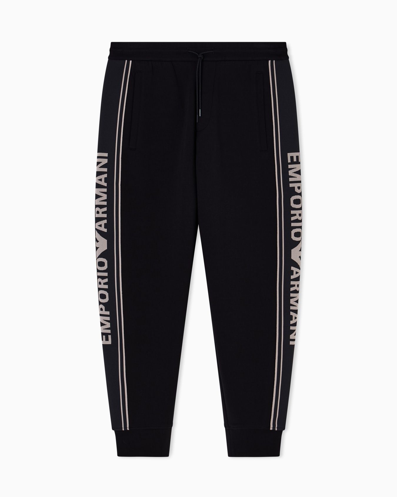 Pantalones de chándal de punto doble con banda con logotipo ASV Diapositiva 0