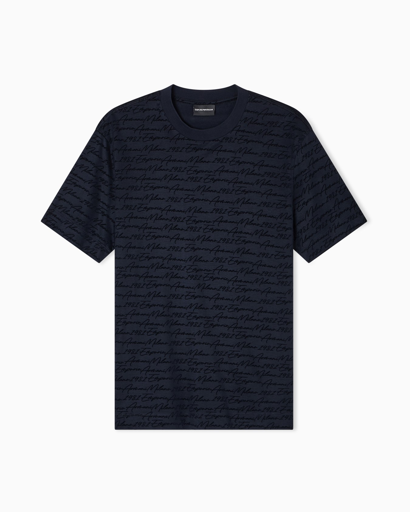ASV Lyocell-blend jersey T-shirt with all-over flocked logo Slide 0