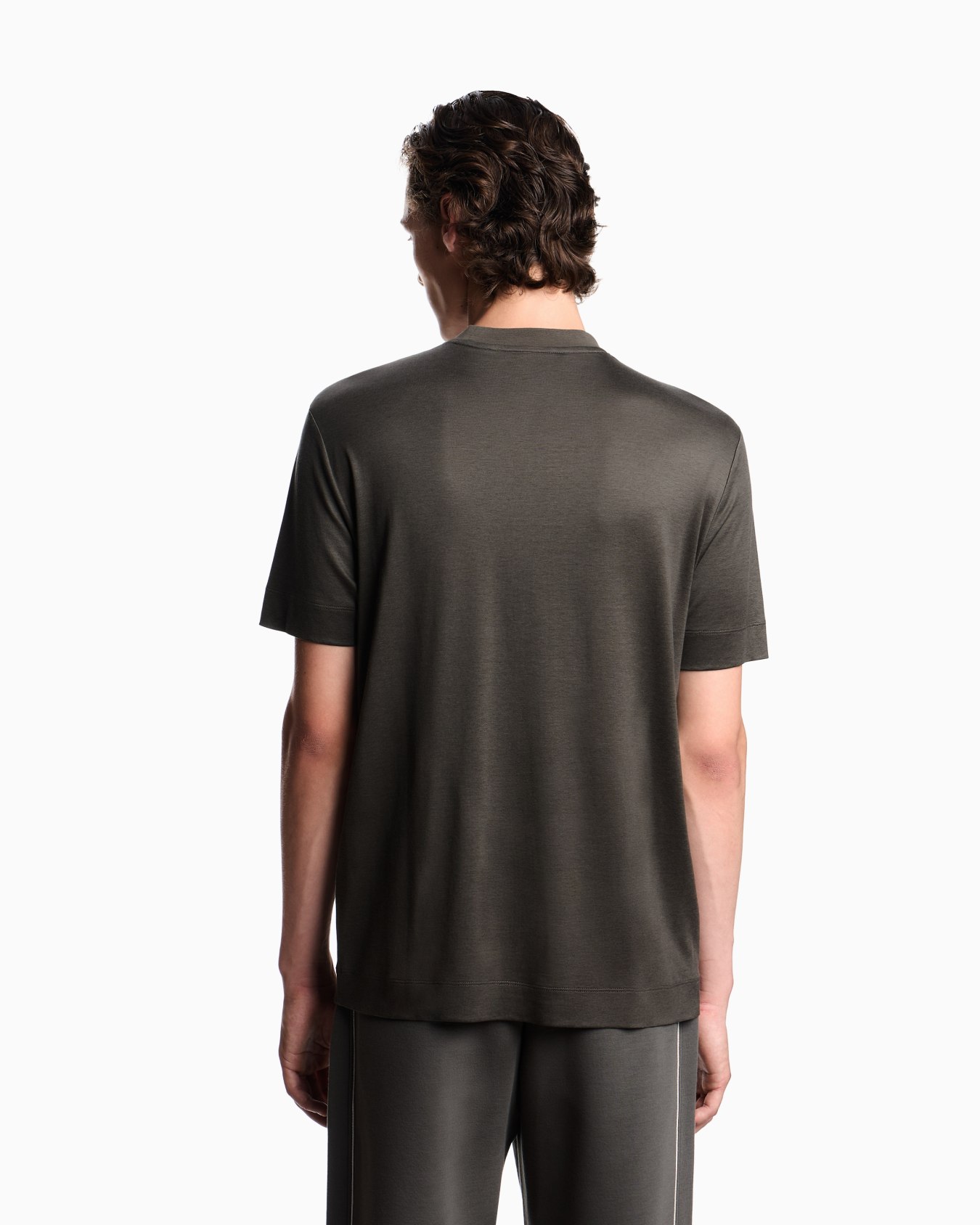 Lyocell blend jersey T-shirt with pocket and 3D-effect logo Slide 2