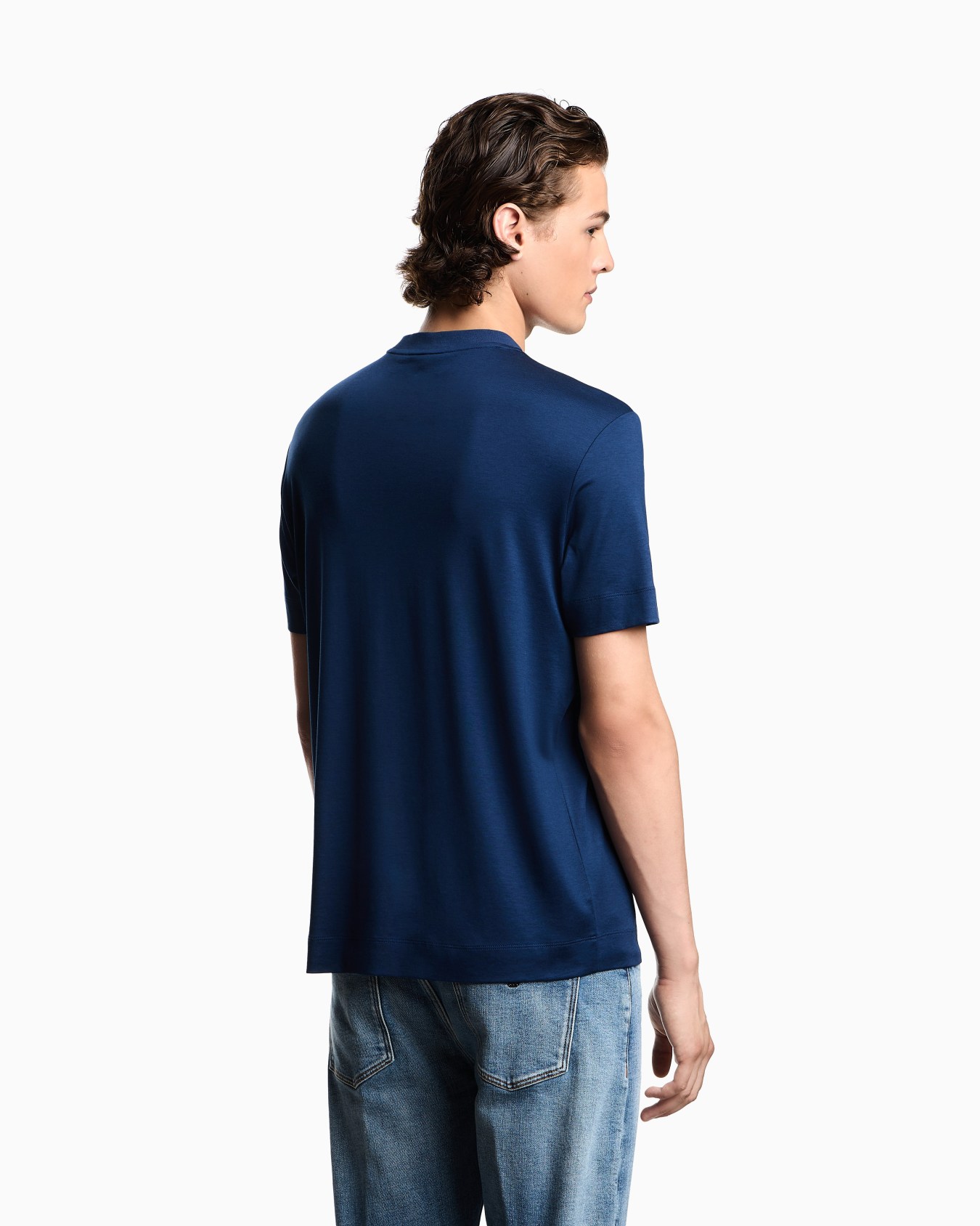 Lyocell blend jersey T-shirt with pocket and 3D-effect logo Slide 2
