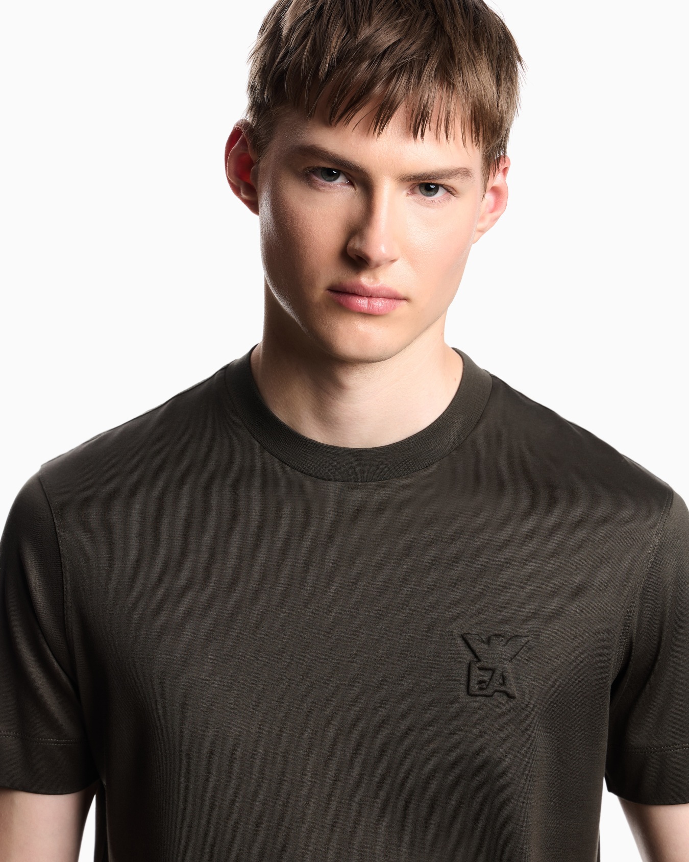 ASV Lyocell jersey blend T-shirt with domed logo Slide 4