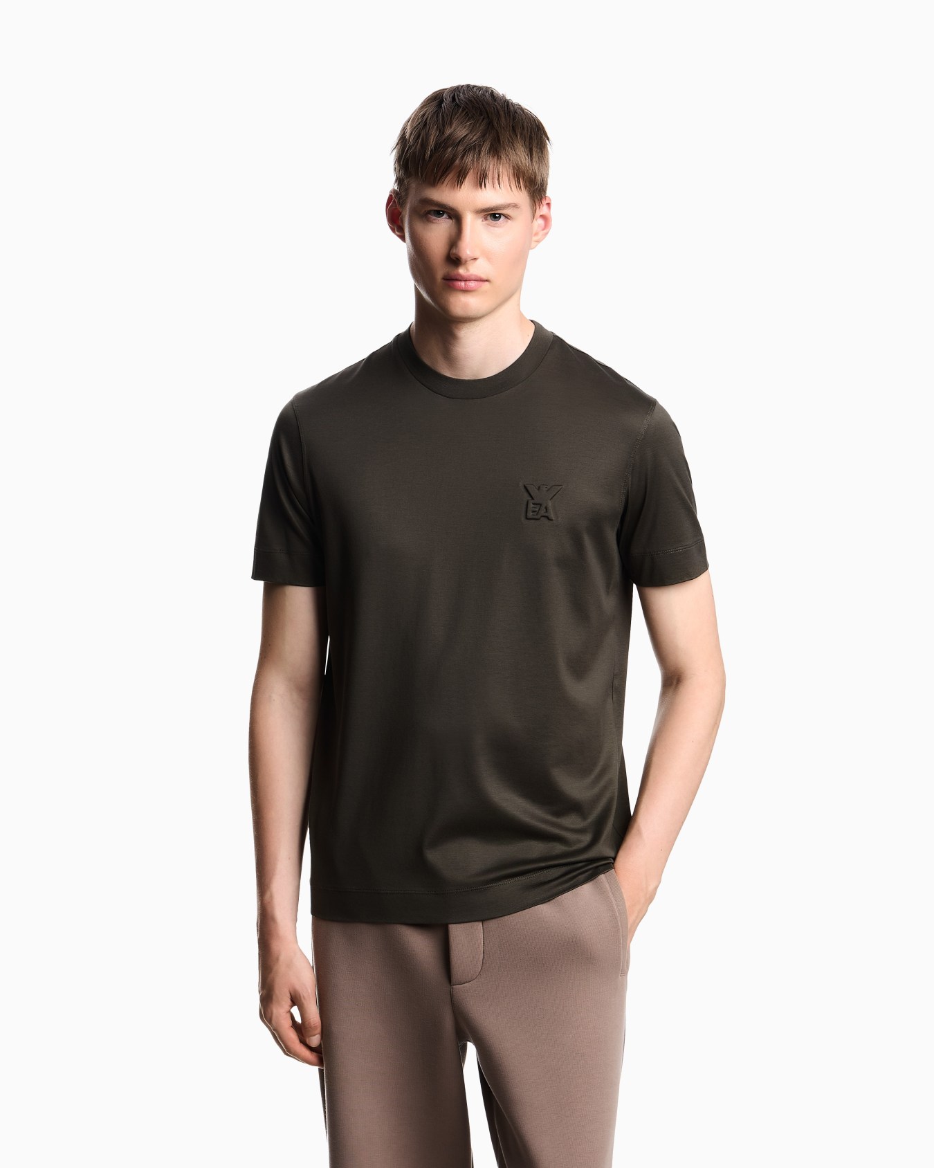 ASV Lyocell jersey blend T-shirt with domed logo Slide 3