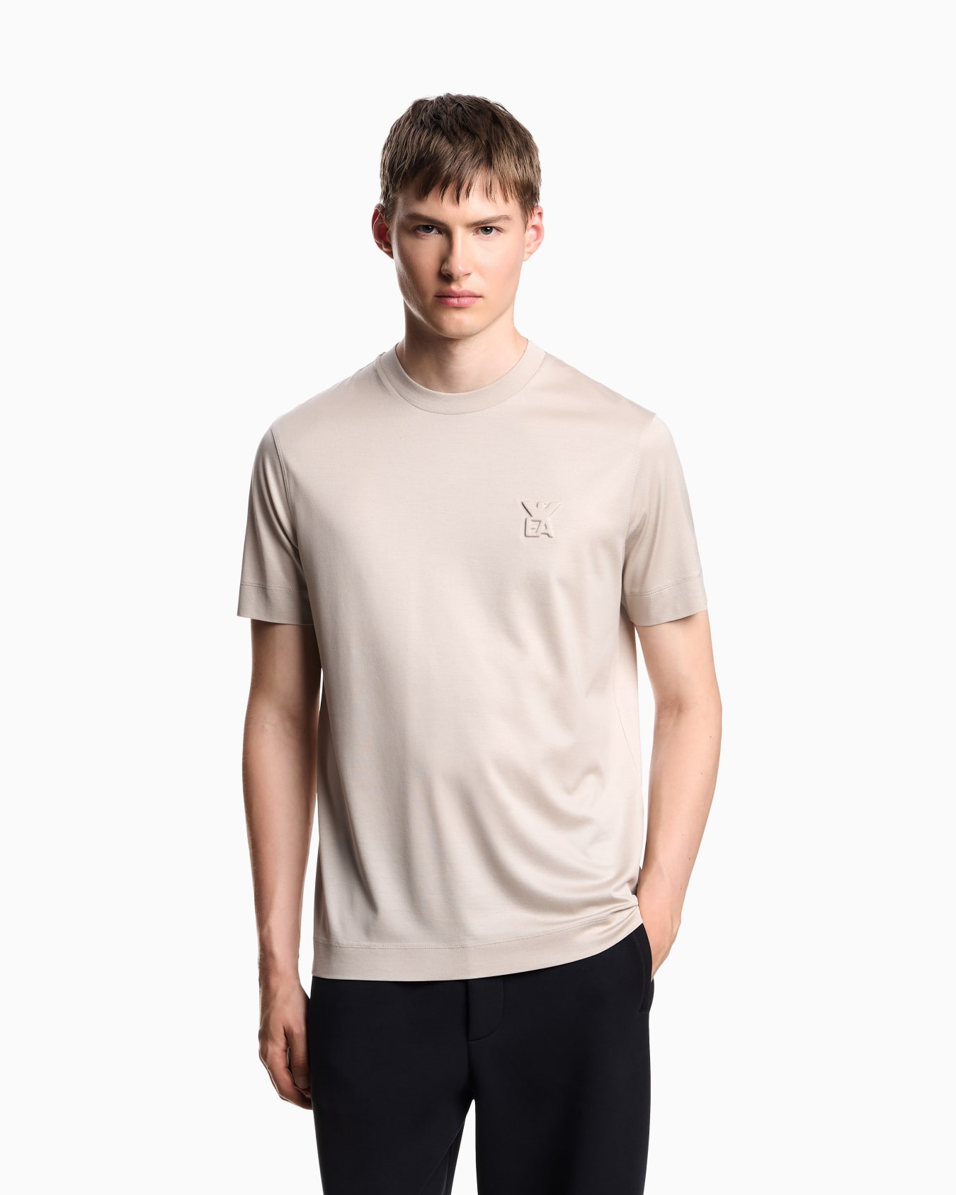 ASV Lyocell jersey blend T-shirt with domed logo Slide 3