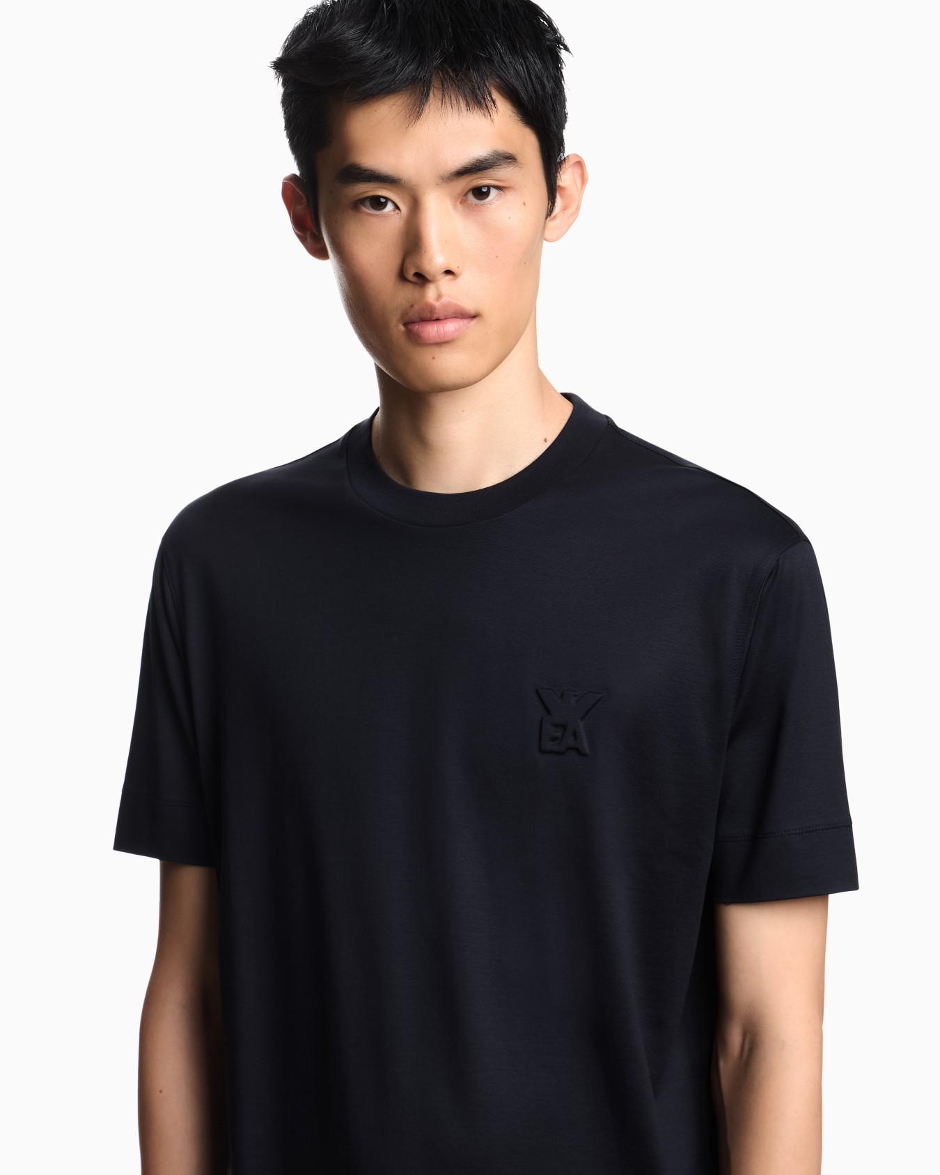 ASV Lyocell jersey blend T-shirt with domed logo Slide 4