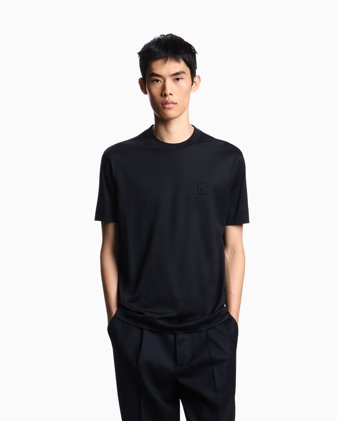 ASV Lyocell jersey blend T-shirt with domed logo Slide 3