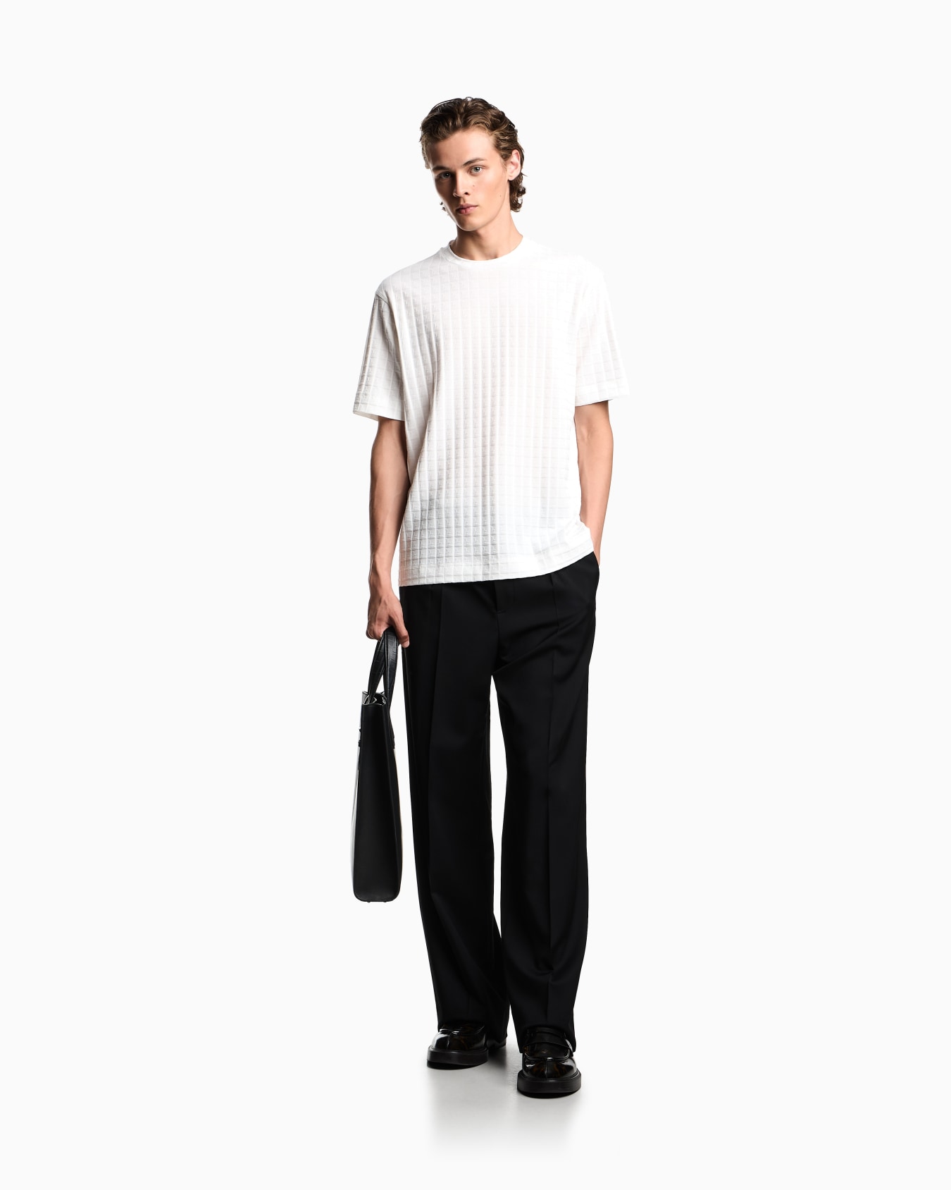 ASV Tシャツ ジャカードジャージー リピートイーグルモチーフ スライドする 2