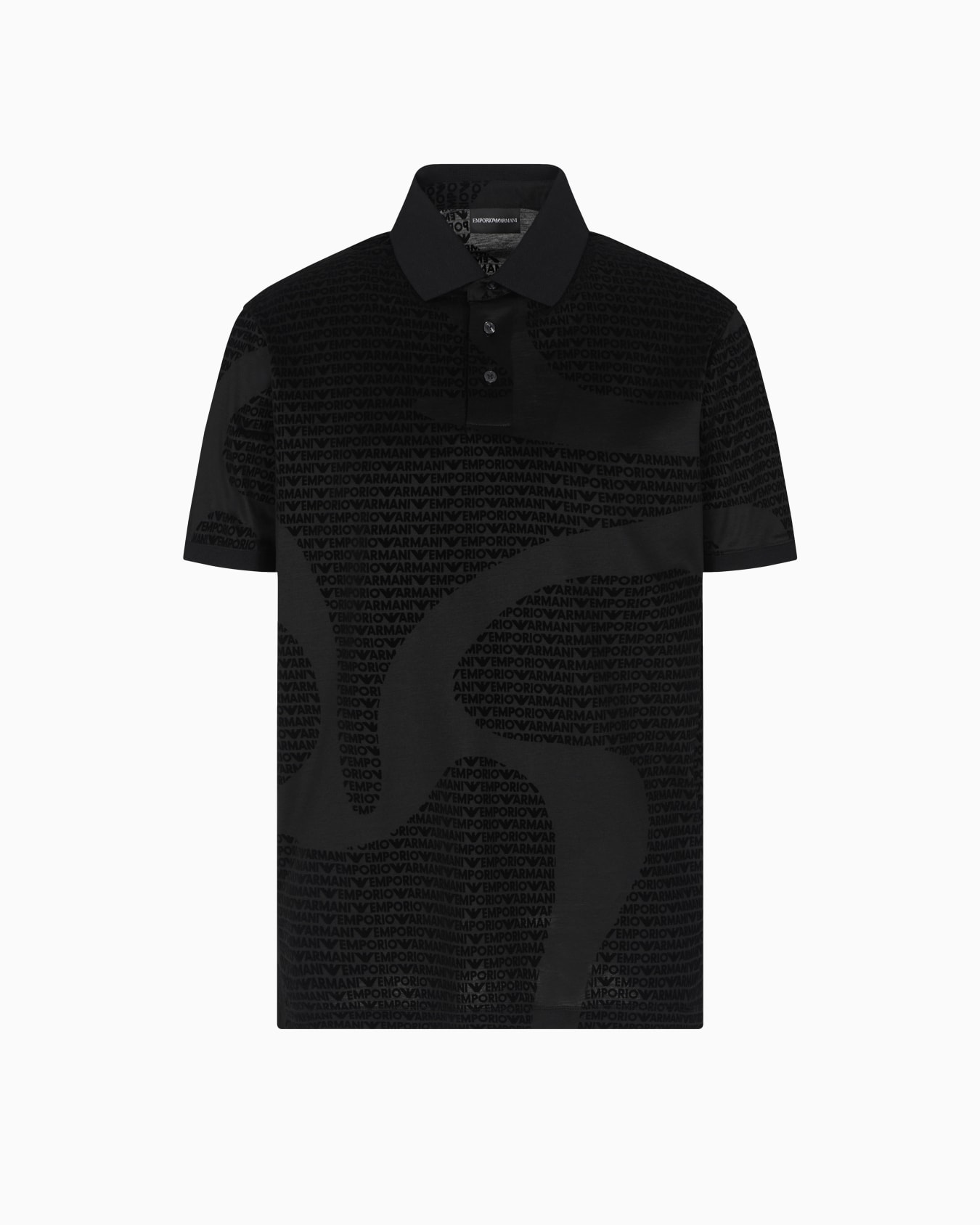 Polo con logo flock all over in jersey misto lyocell ASV Slide 0