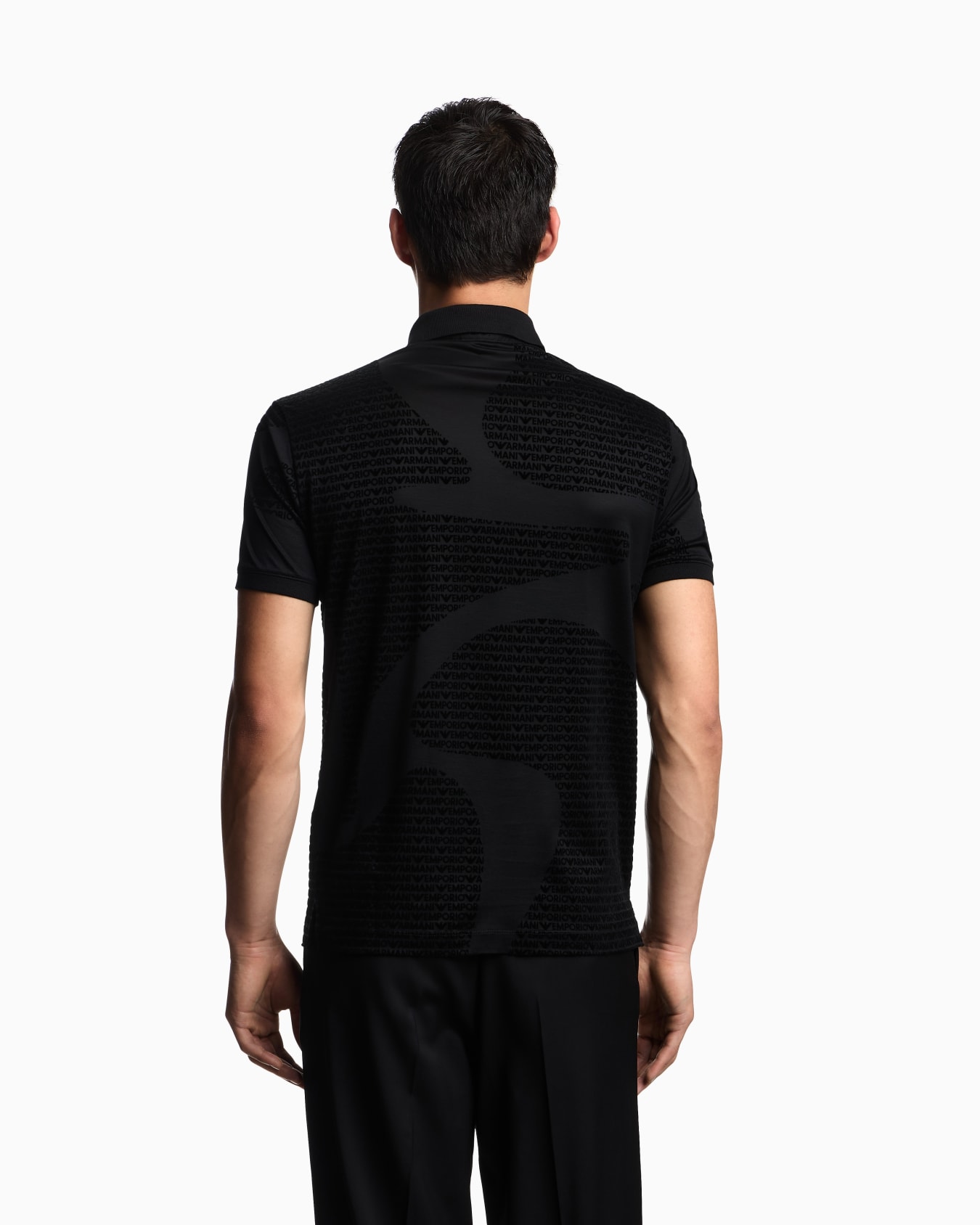 Polo con logo flock all over in jersey misto lyocell ASV Slide 2