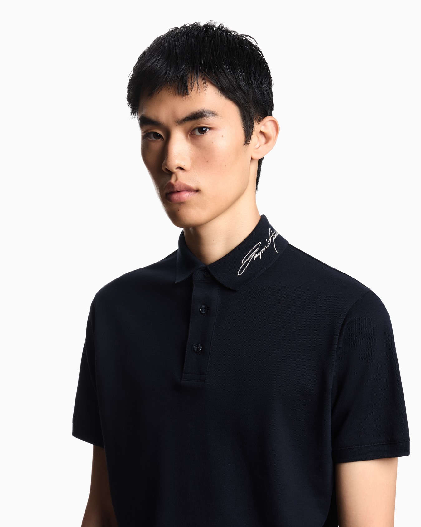 Poloshirt aus Pikee mit gesticktem Logo-Schriftzug am Kragen Folie 4