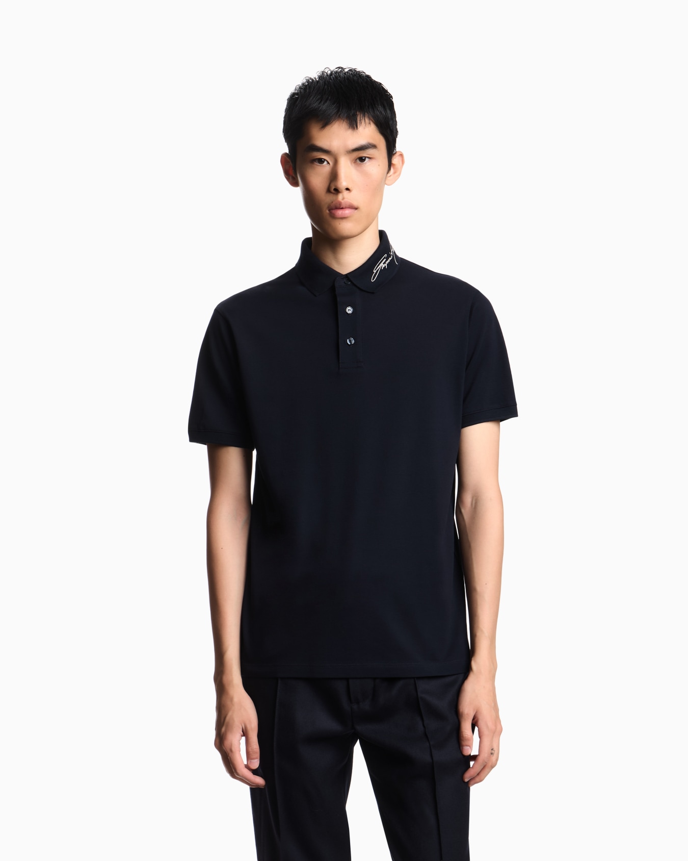 Poloshirt aus Pikee mit gesticktem Logo-Schriftzug am Kragen Folie 3