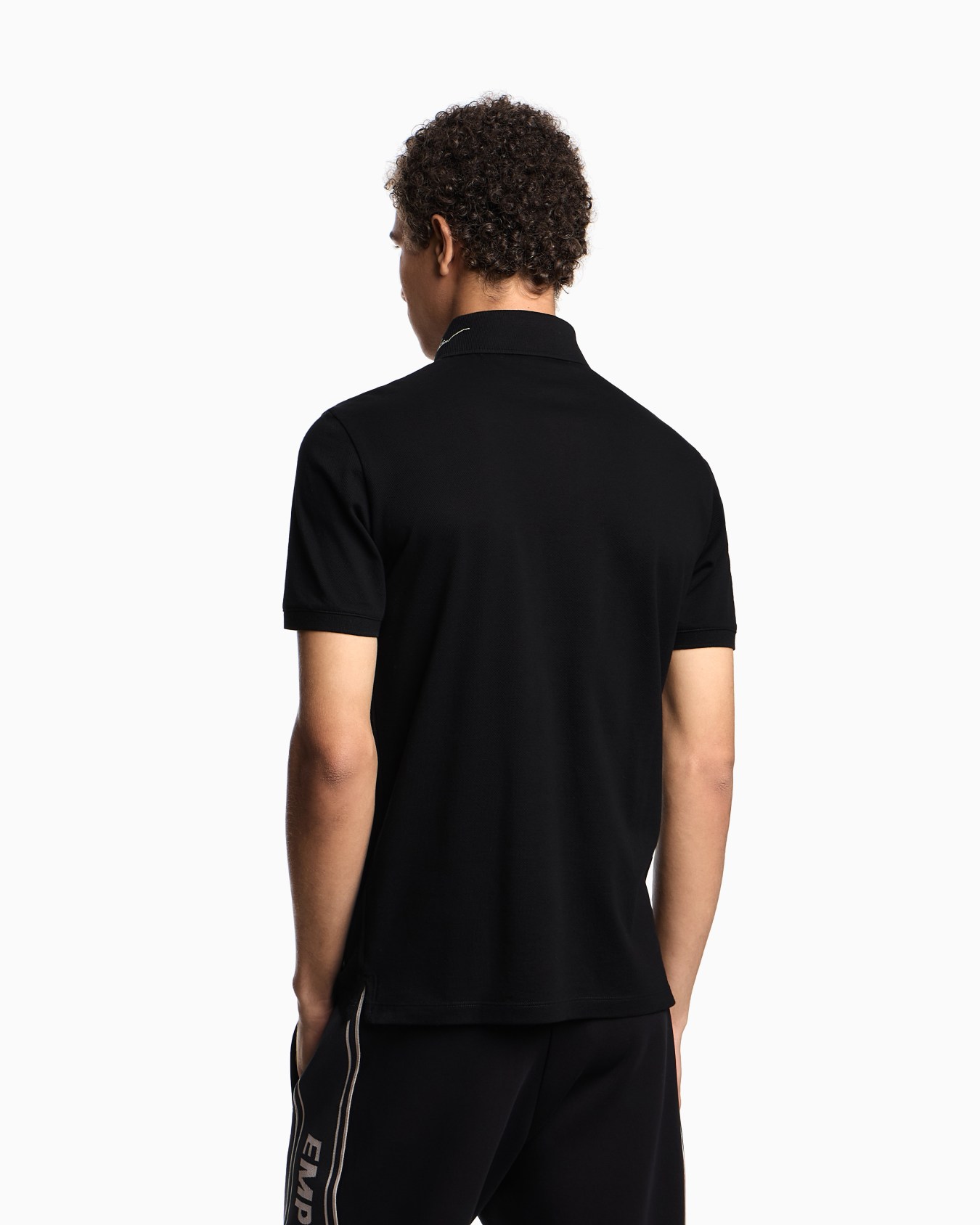 Piqué polo shirt with signature logo embroidery on the collar Slide 3