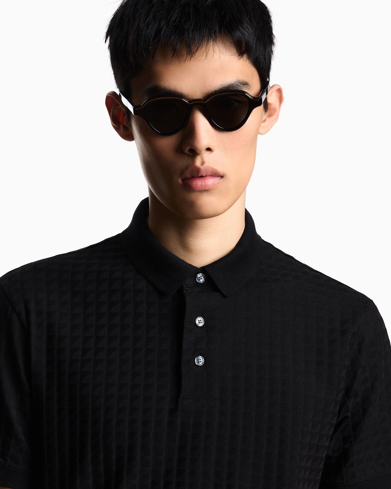 Jacquard jersey polo shirt Slide 5