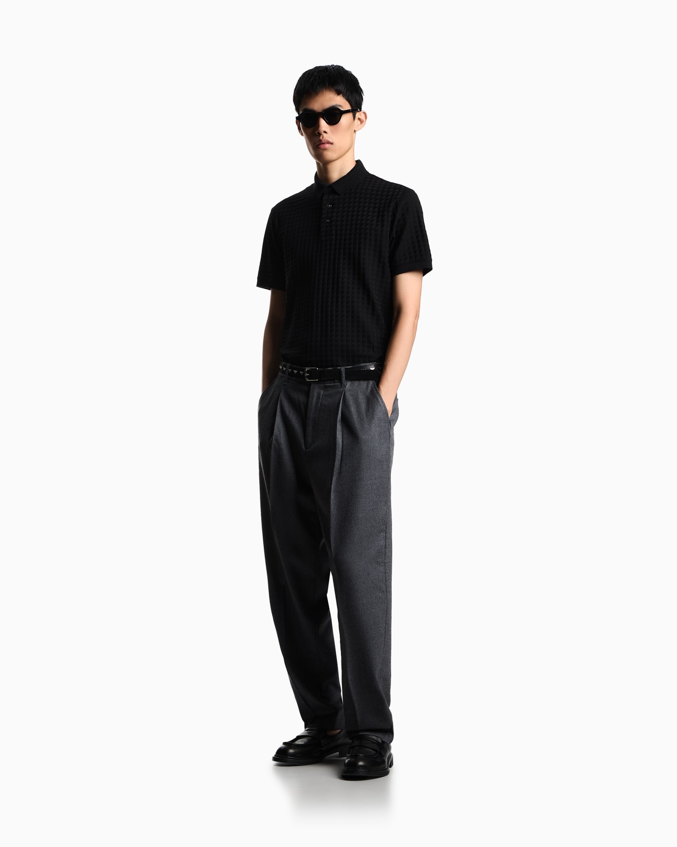 Jacquard jersey polo shirt Slide 2