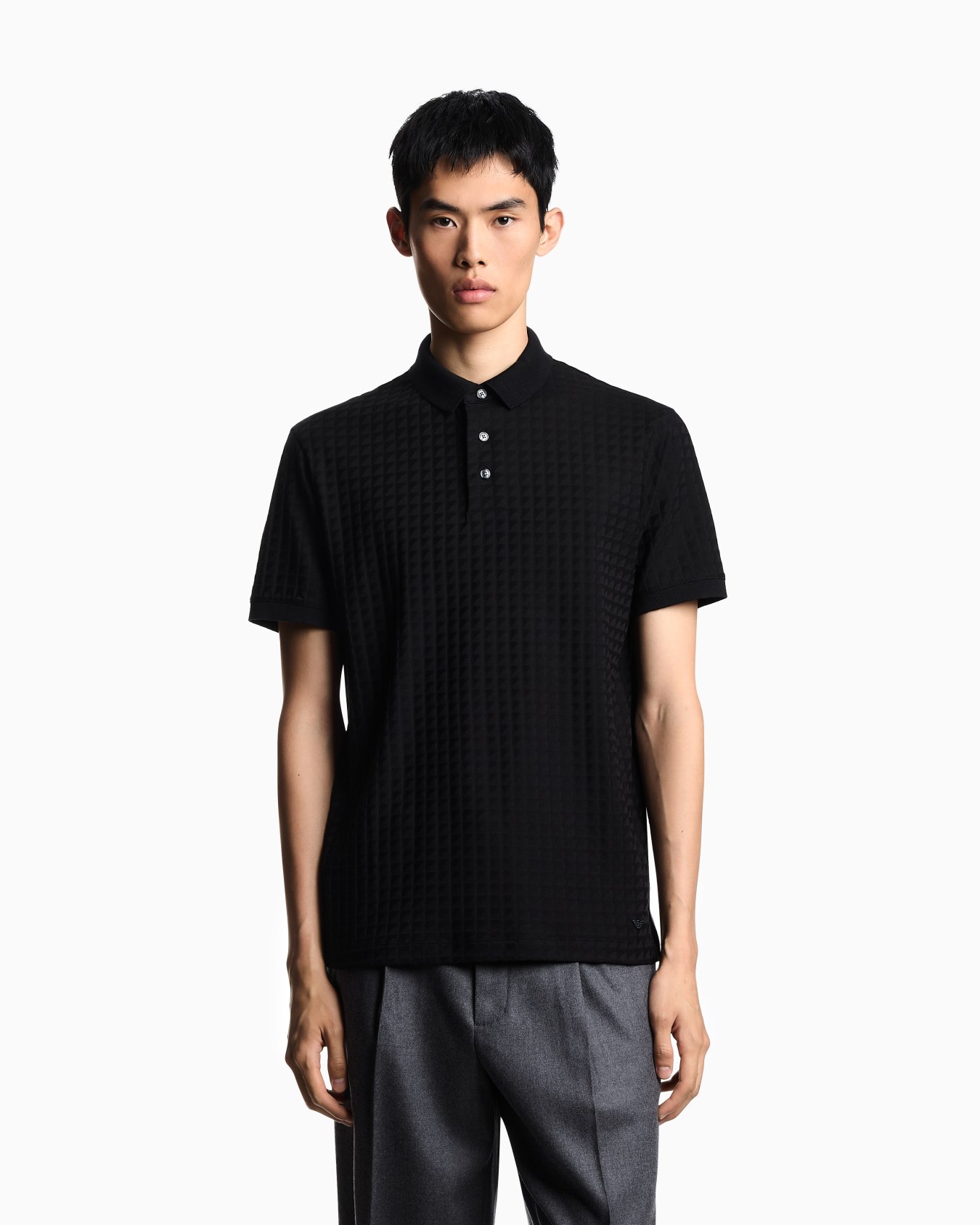 Jacquard jersey polo shirt Slide 4