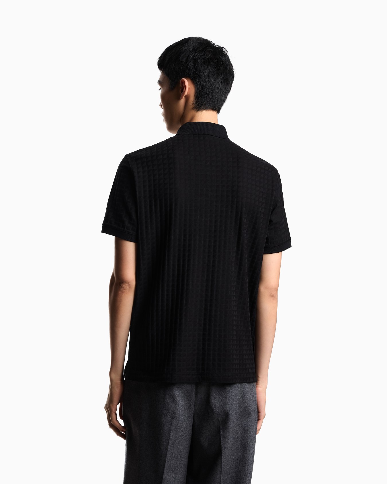 Jacquard jersey polo shirt Slide 3