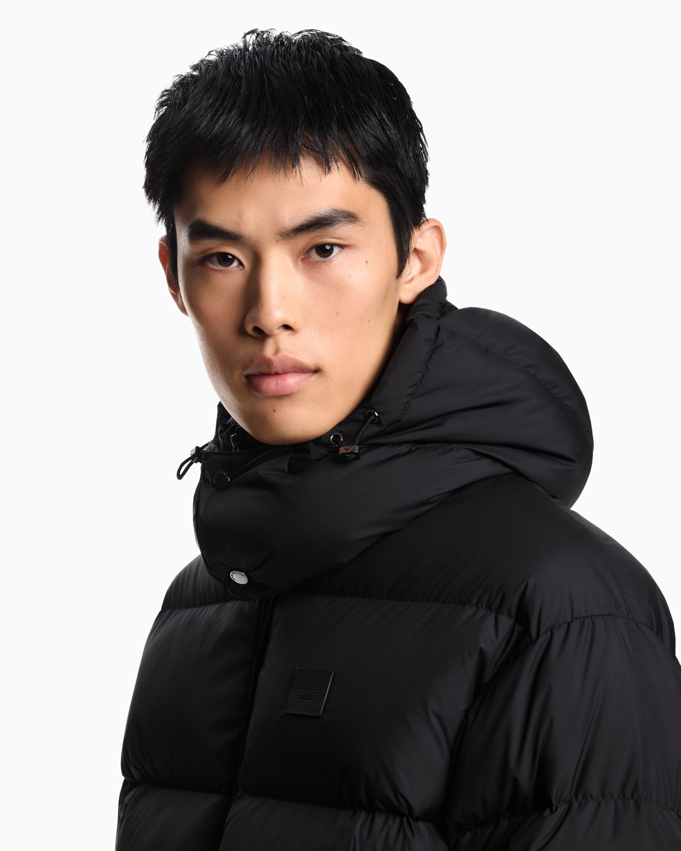 Water-repellent, quilted ripstop nylon hooded down jacket Slide 4