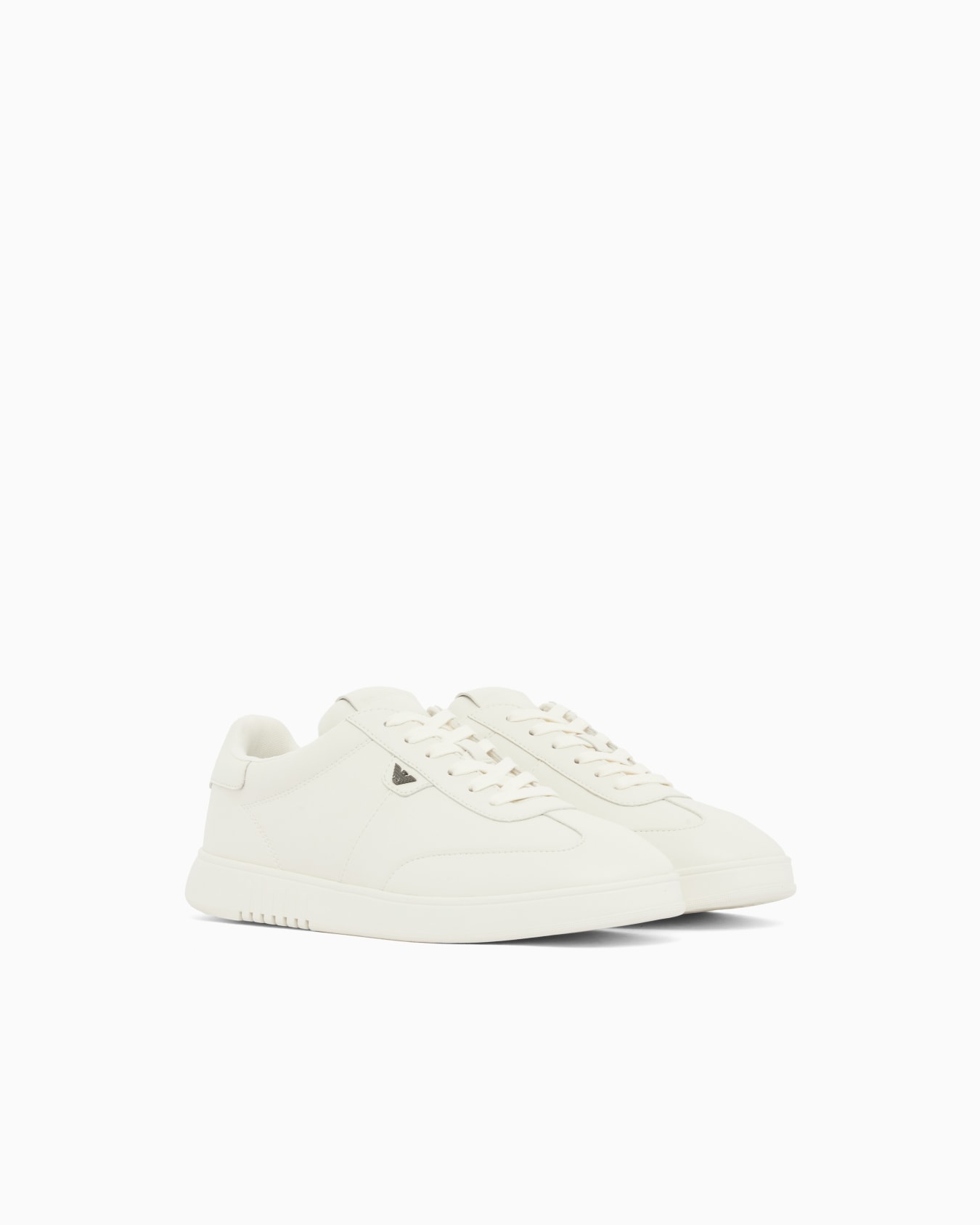 Leather sneakers with eagle plate Slide 1