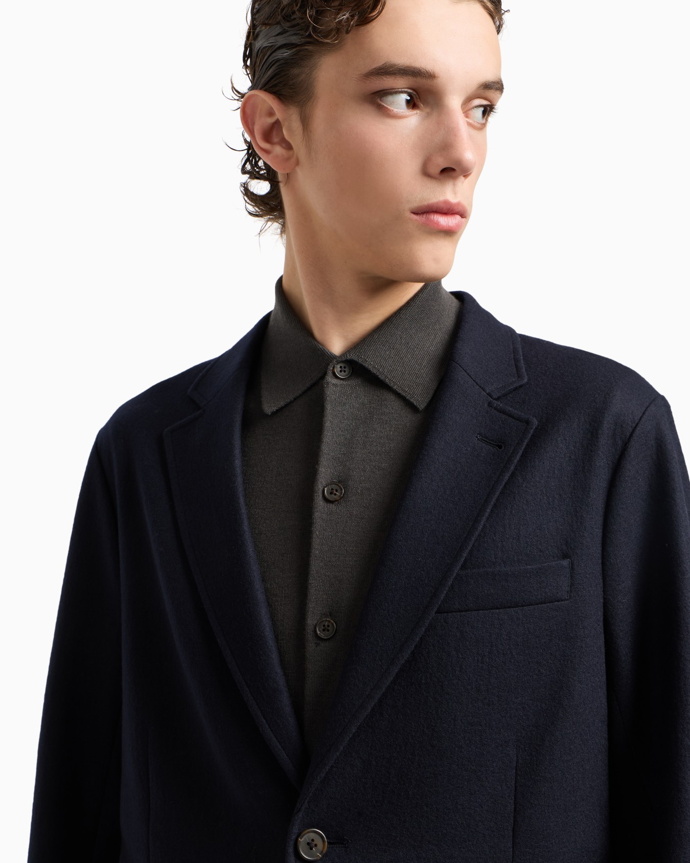 Blazer droit en flanelle de laine vierge Travel Essential Diapositive 5