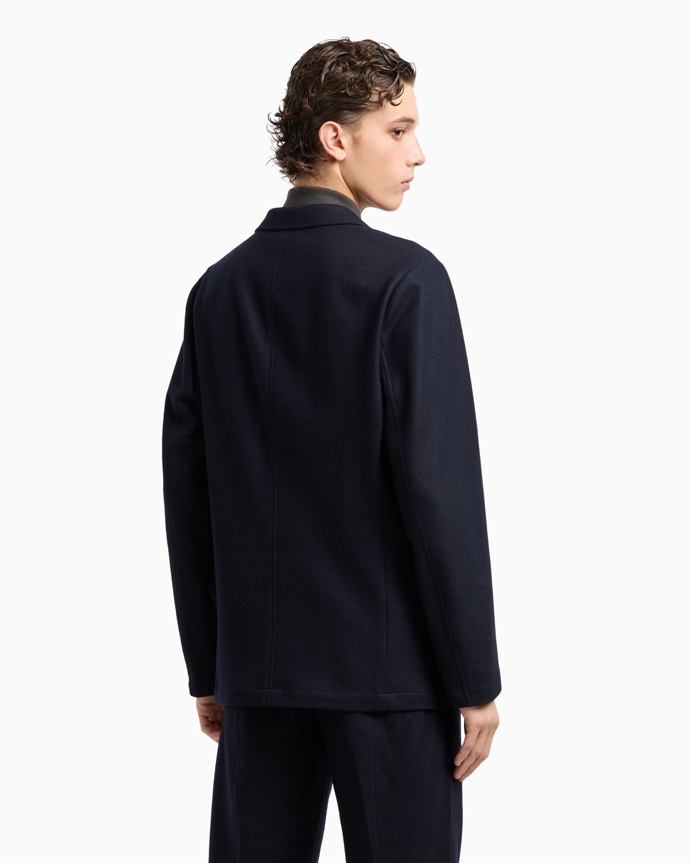 Blazer droit en flanelle de laine vierge Travel Essential Diapositive 3