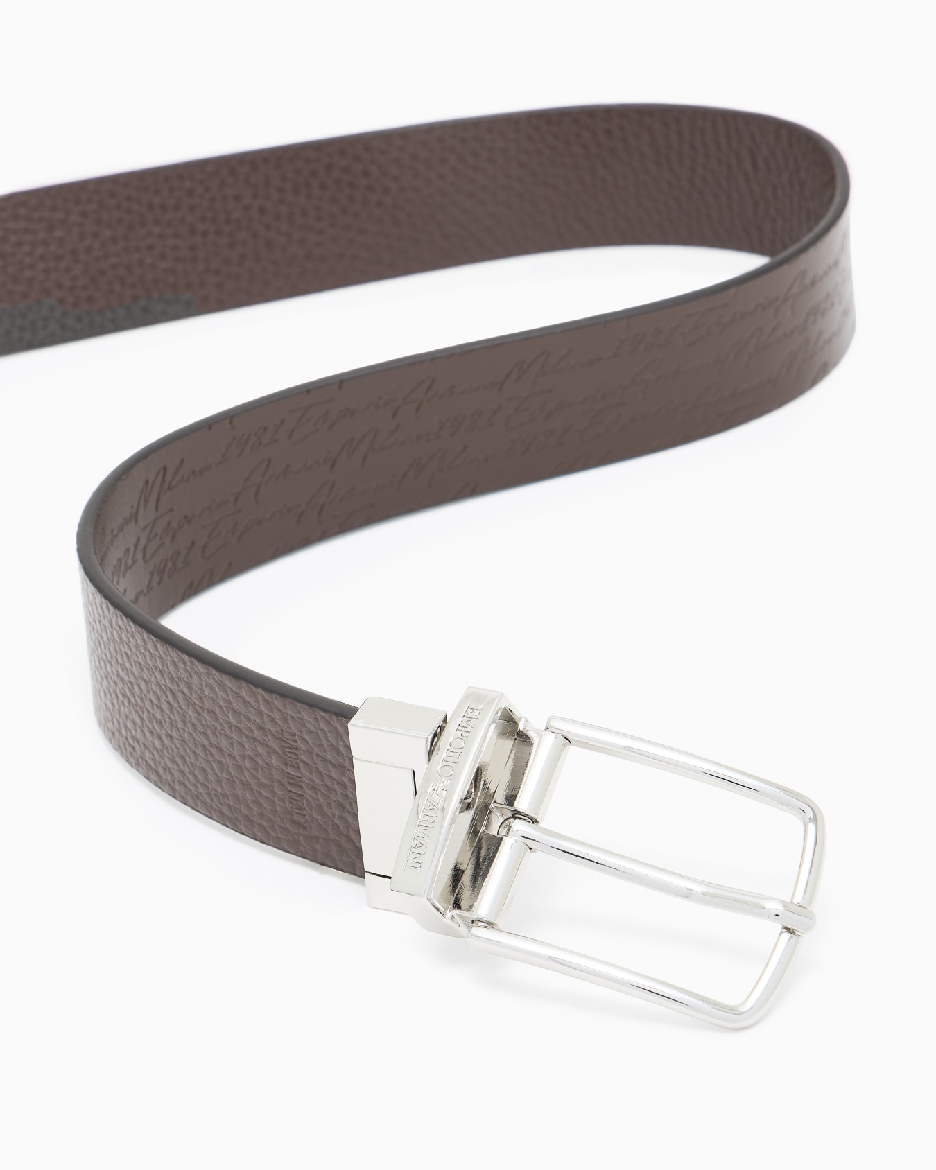 Ceinture réversible en cuir avec logo signature Diapositive 1