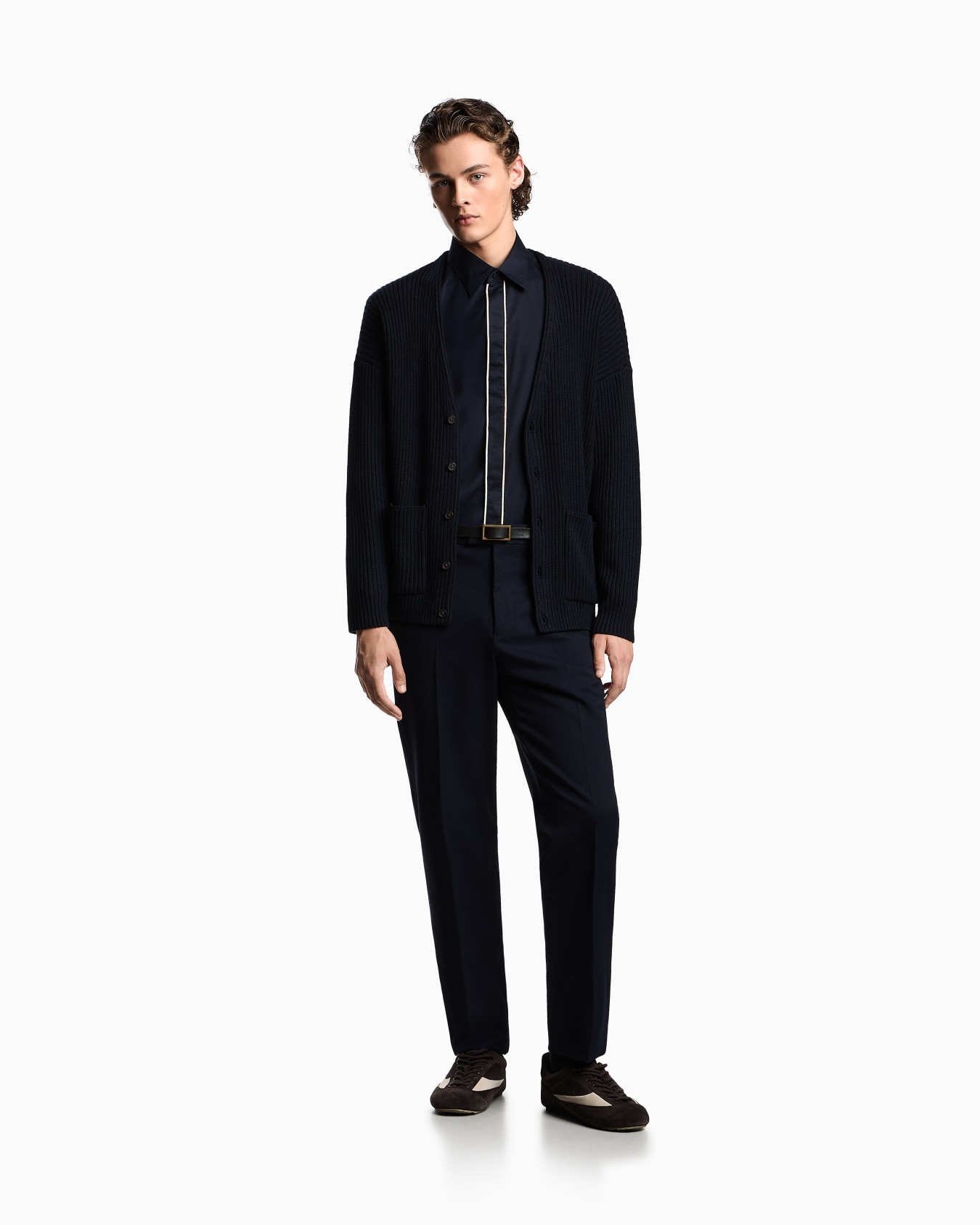 Pima cotton shirt with piping Slide 1