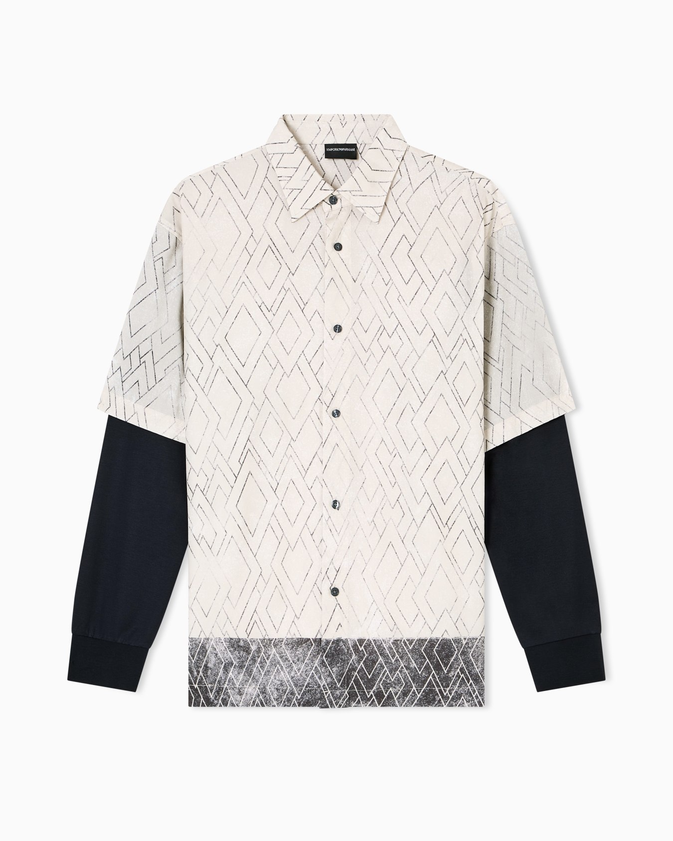 ASV comfort-fit printed Lyocell-blend shirt with a two-piece effect Slide 0