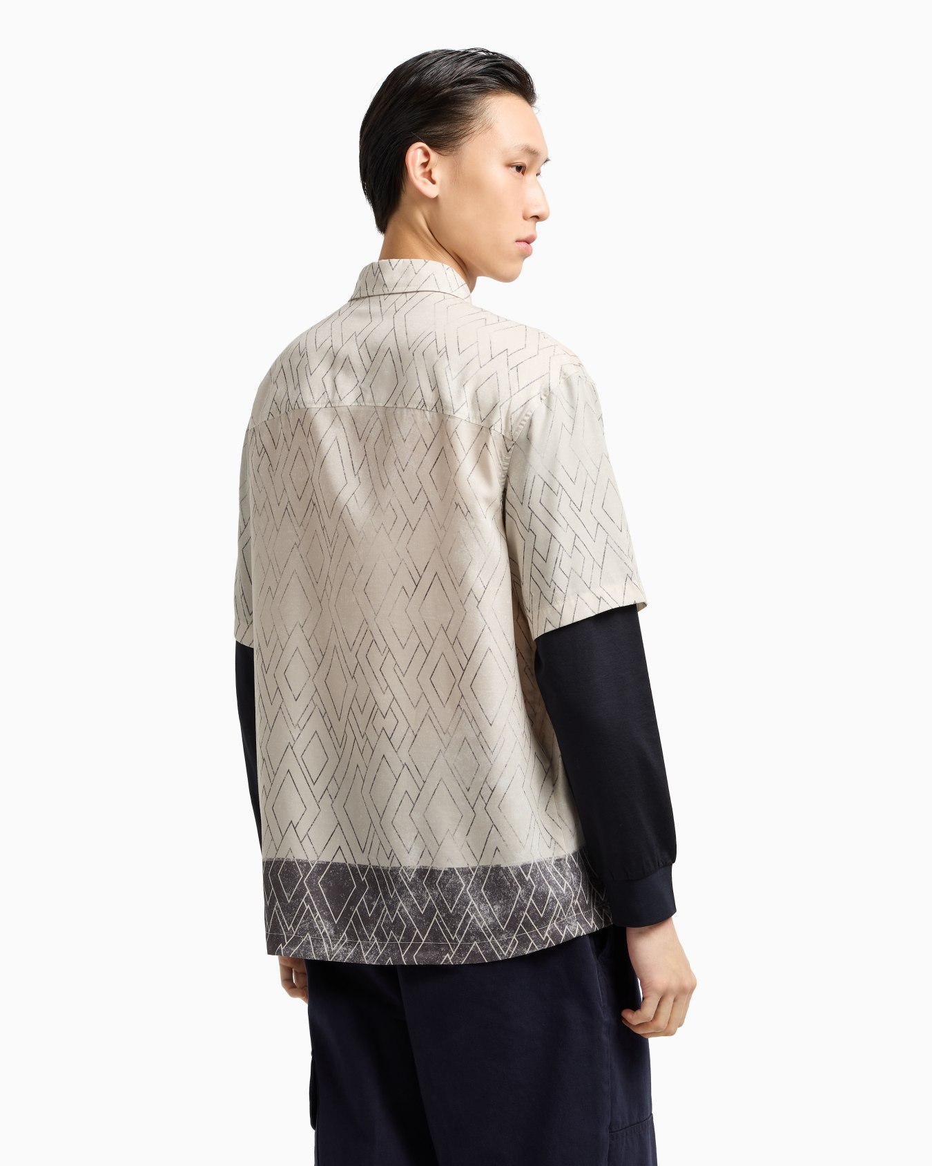 ASV comfort-fit printed Lyocell-blend shirt with a two-piece effect Slide 3