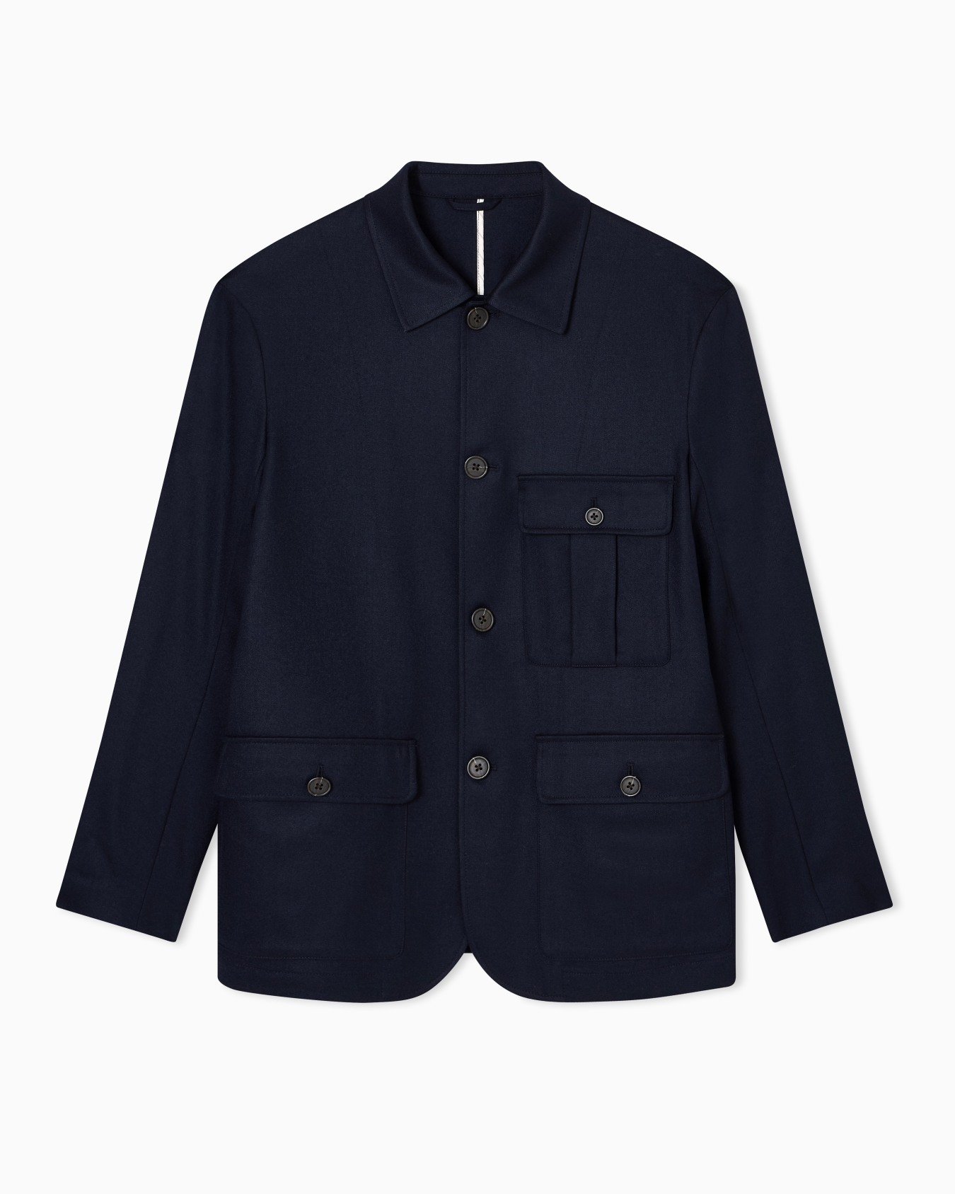 Veste chemise en sergé stretch de laine vierge Diapositive 0