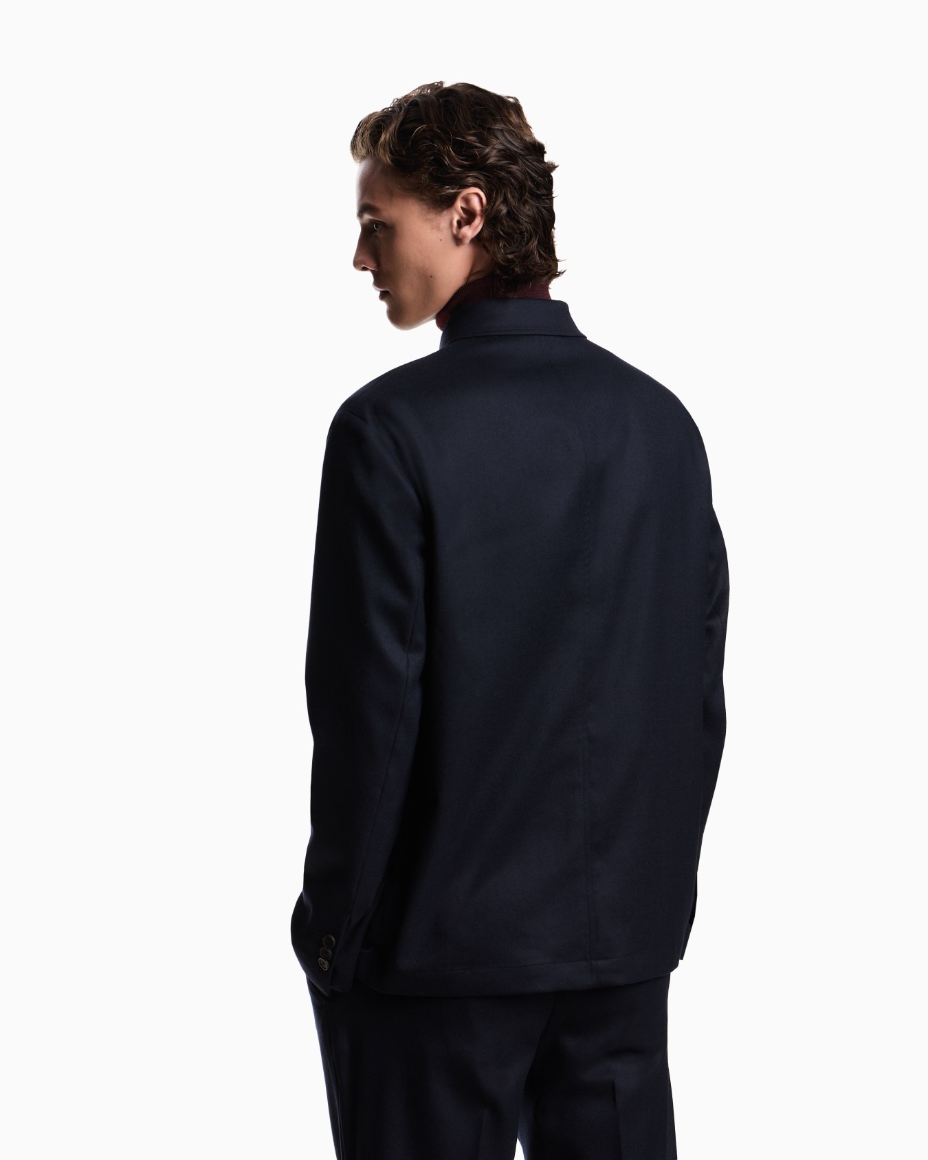 Veste chemise en sergé stretch de laine vierge Diapositive 2