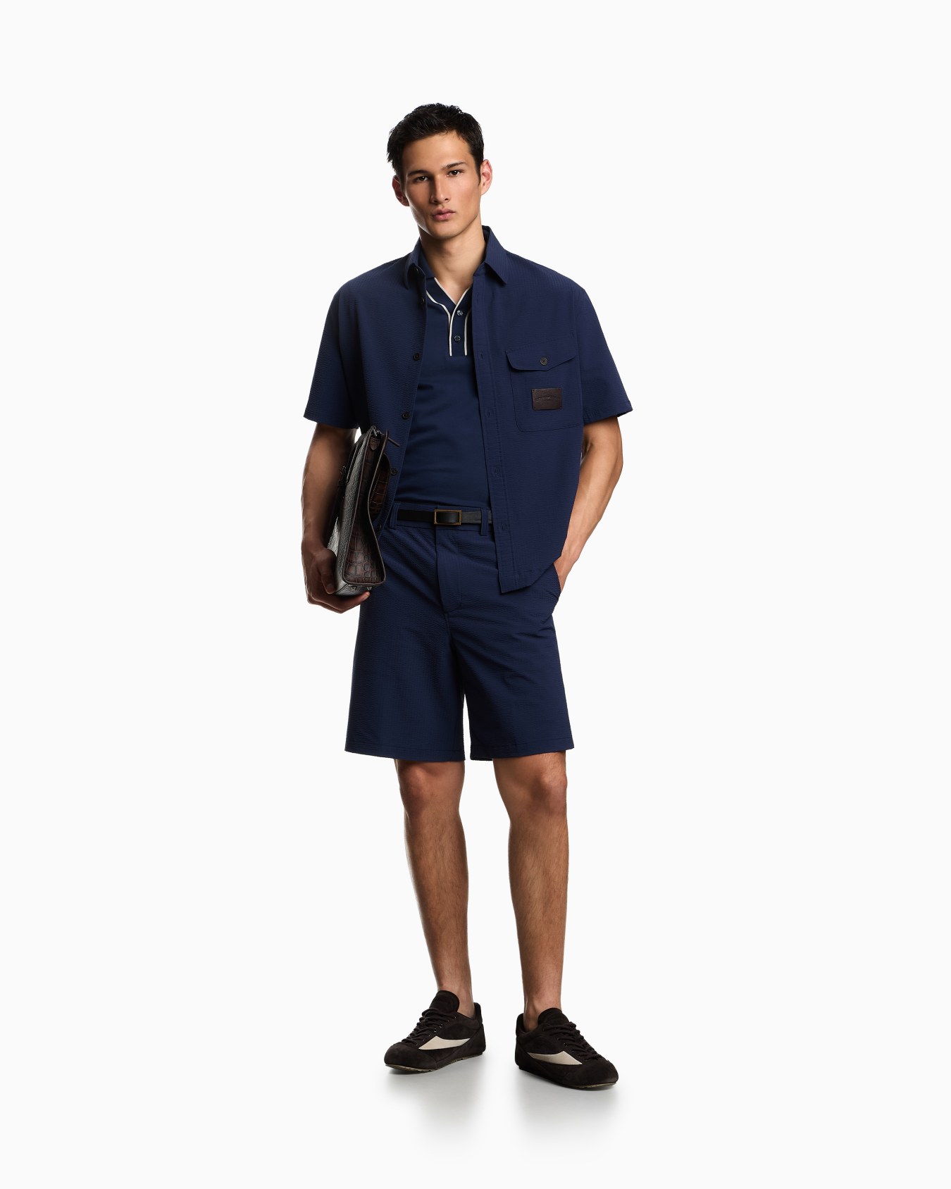Chino bermuda en nylon seersucker Diapositive 1